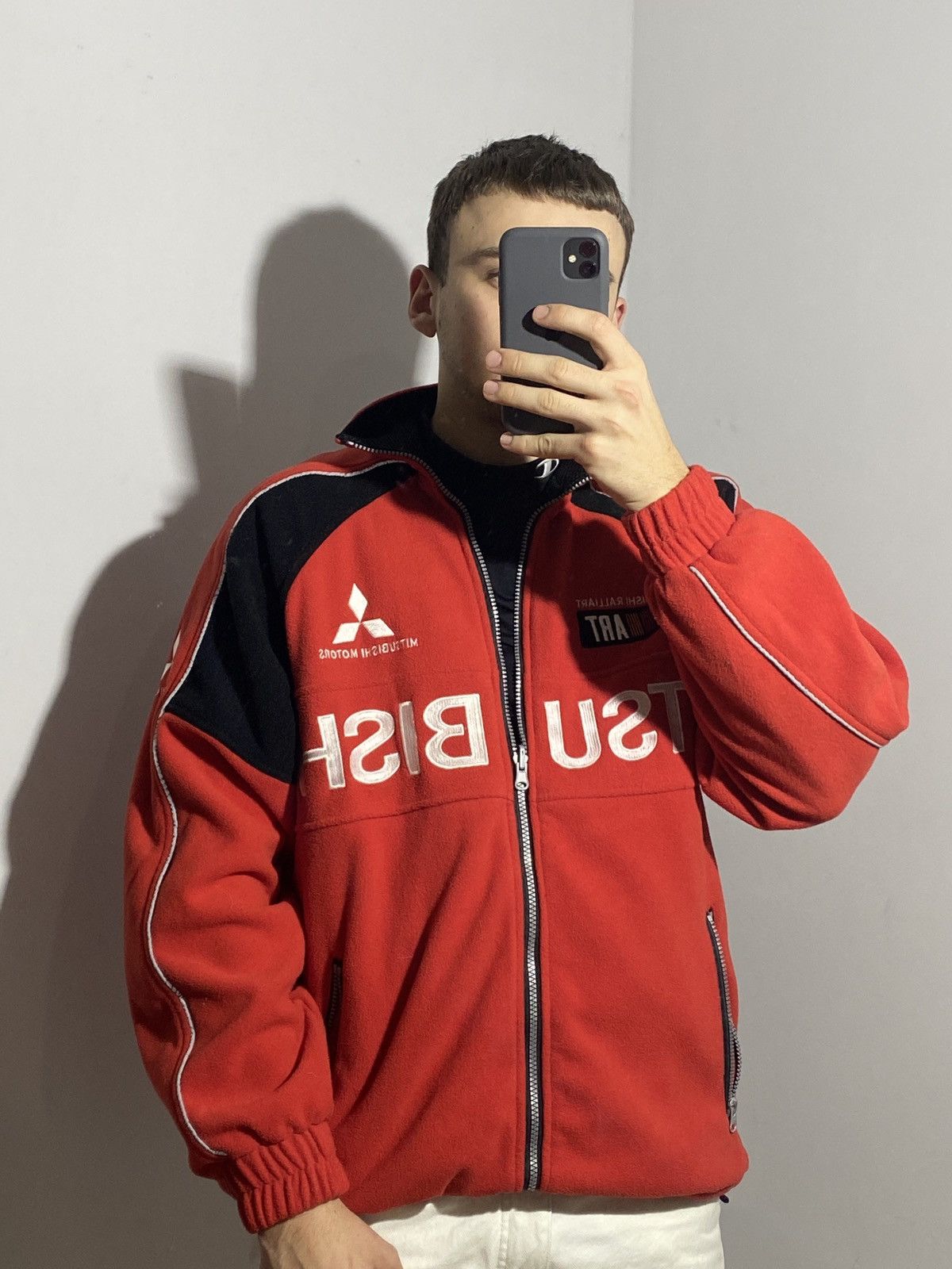 Vintage Mitsubishi rally men’s fleece zip up jacket | Grailed
