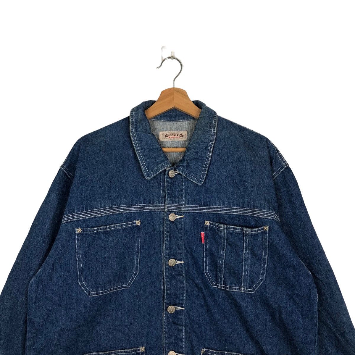 Japanese Brand VINTAGE HIKORY CARGO WORK JACKET MARUSHU BLUE BLUE JAPAN Size US M / EU 48-50 / 2 - 2 Thumbnail