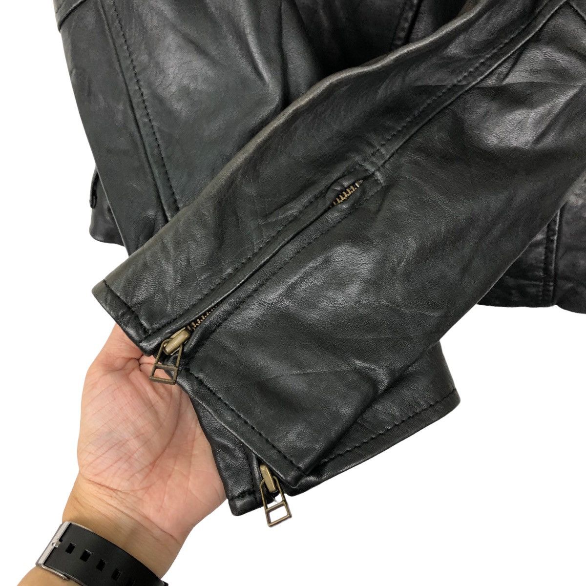 Japanese Brand VINTAGE PARACHUTE BONDAGE BIKER LEATHER JACKET LOTALITE Size US S / EU 44-46 / 1 - 11 Thumbnail