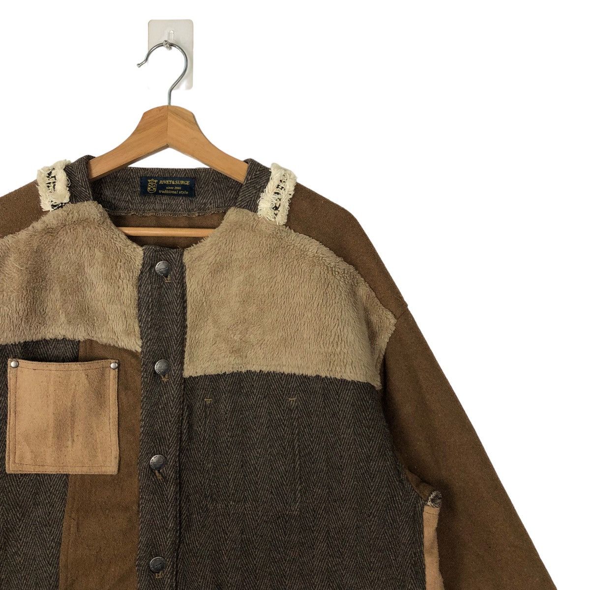 Japanese Brand VINTAGE PATCH WORK JACKET RIVET&SURGE KAPITAL JAPAN DESIGN Size US M / EU 48-50 / 2 - 5 Thumbnail