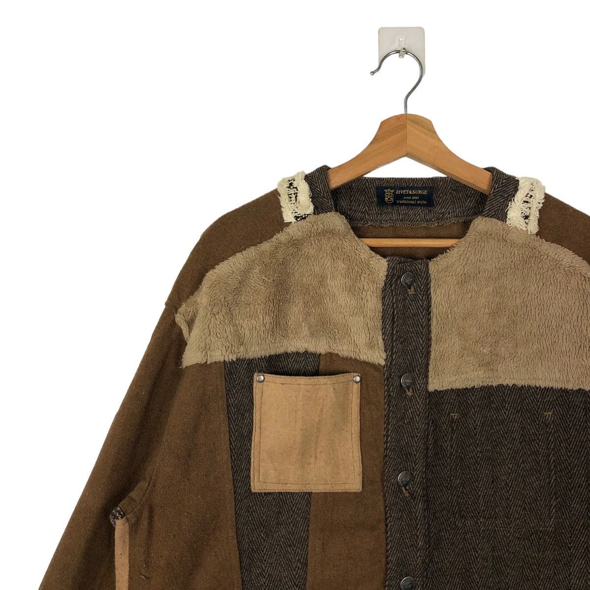 Japanese Brand VINTAGE PATCH WORK JACKET RIVET&SURGE KAPITAL JAPAN DESIGN Size US M / EU 48-50 / 2 - 6 Thumbnail