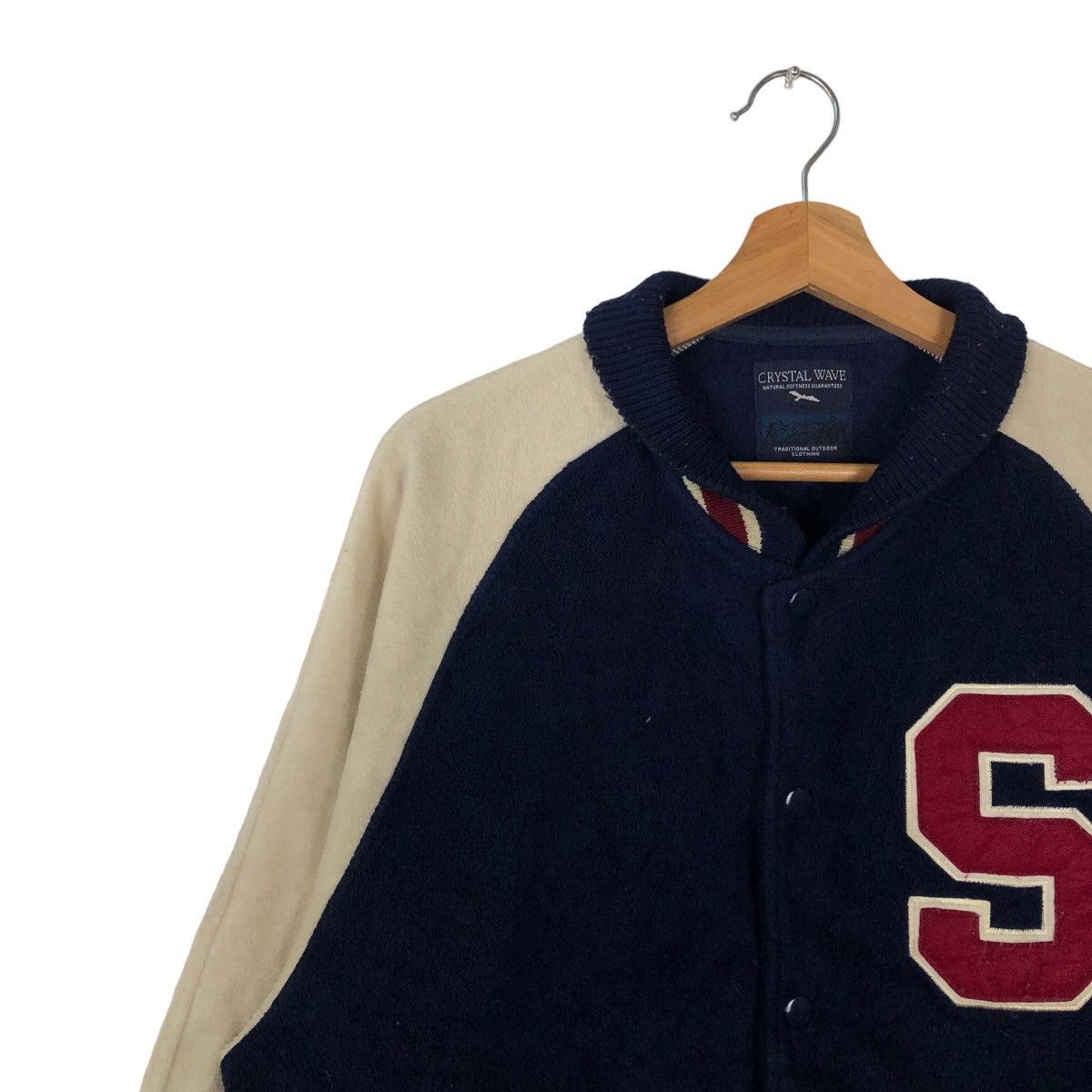 Japanese Brand VINTAGE VARSITY JACKET CRYSTAL WAVE BIG LOGO Size US L / EU 52-54 / 3 - 6 Thumbnail