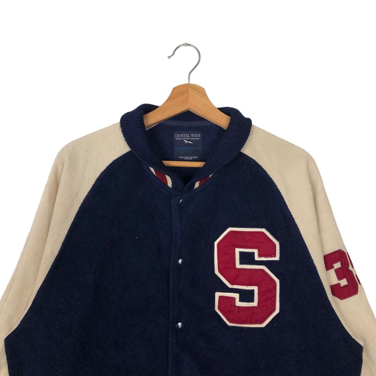 Japanese Brand VINTAGE VARSITY JACKET CRYSTAL WAVE BIG LOGO Size US L / EU 52-54 / 3 - 2 Thumbnail