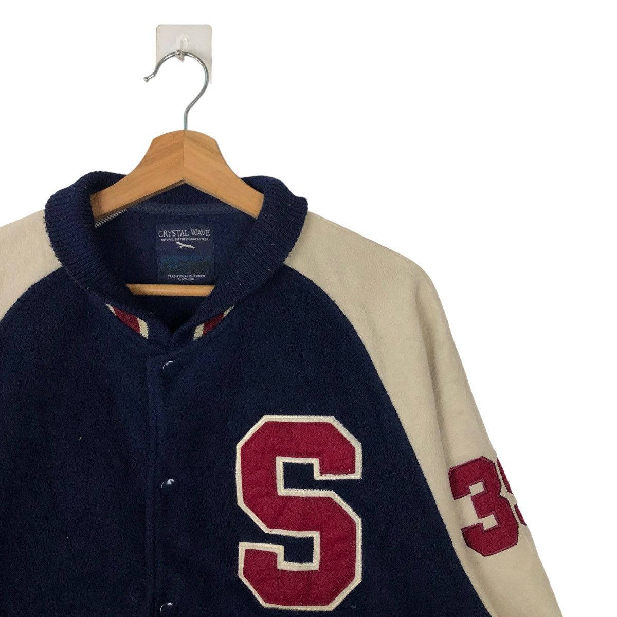 Japanese Brand VINTAGE VARSITY JACKET CRYSTAL WAVE BIG LOGO Size US L / EU 52-54 / 3 - 5 Thumbnail