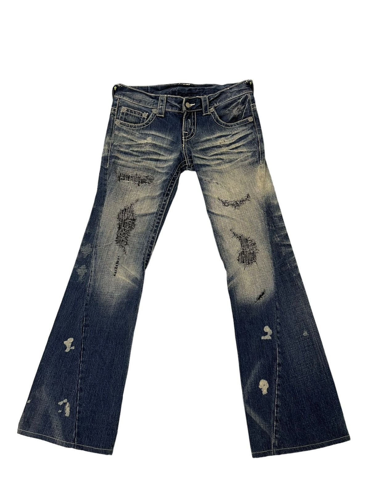 Tornado Mart Flare Jeans Tornado Mart Distress Acid Wash Boot Cut 5🟦6 Size US 32 / EU 48 - 3 Thumbnail