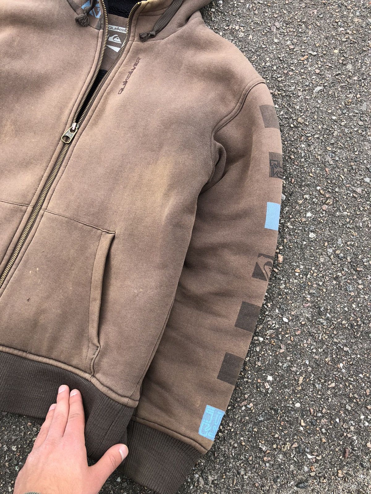 Quiksilver × Vintage Vintage Y2K Quiksilver Fleece Sun Faded Brown Zip Hoodie Size US M / EU 48-50 / 2 - 6 Thumbnail