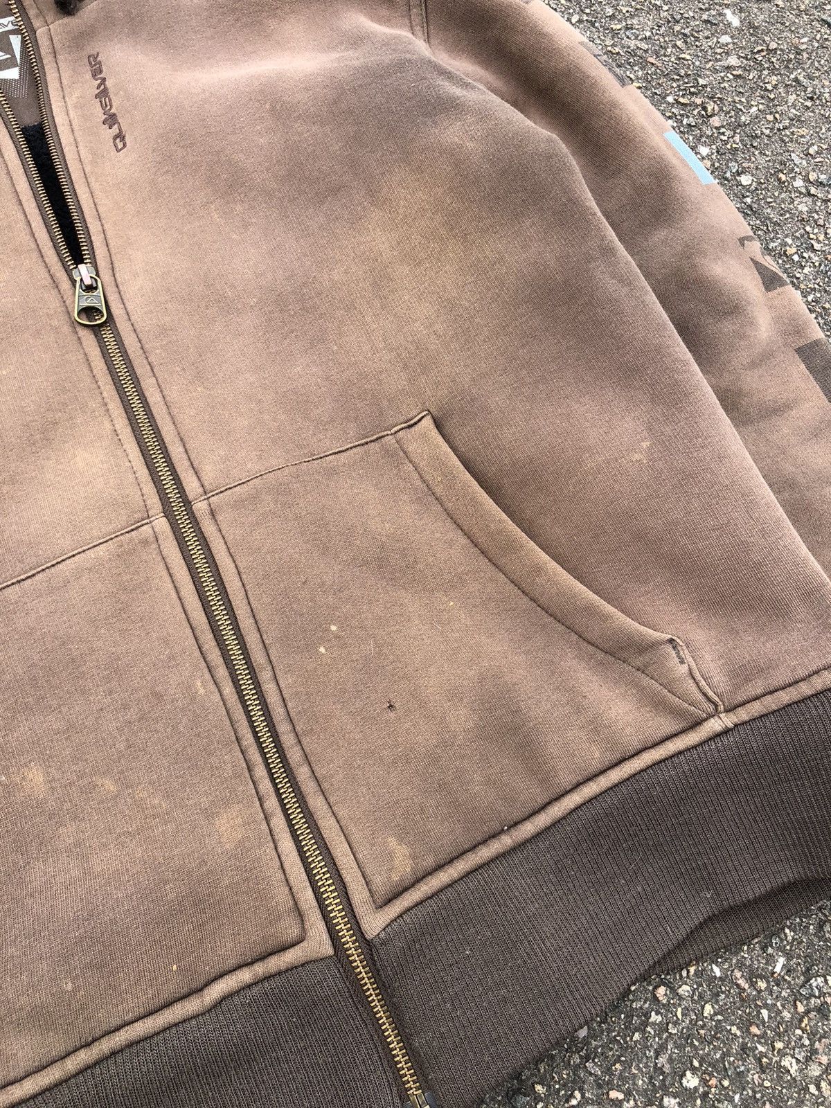 Quiksilver × Vintage Vintage Y2K Quiksilver Fleece Sun Faded Brown Zip Hoodie Size US M / EU 48-50 / 2 - 5 Thumbnail