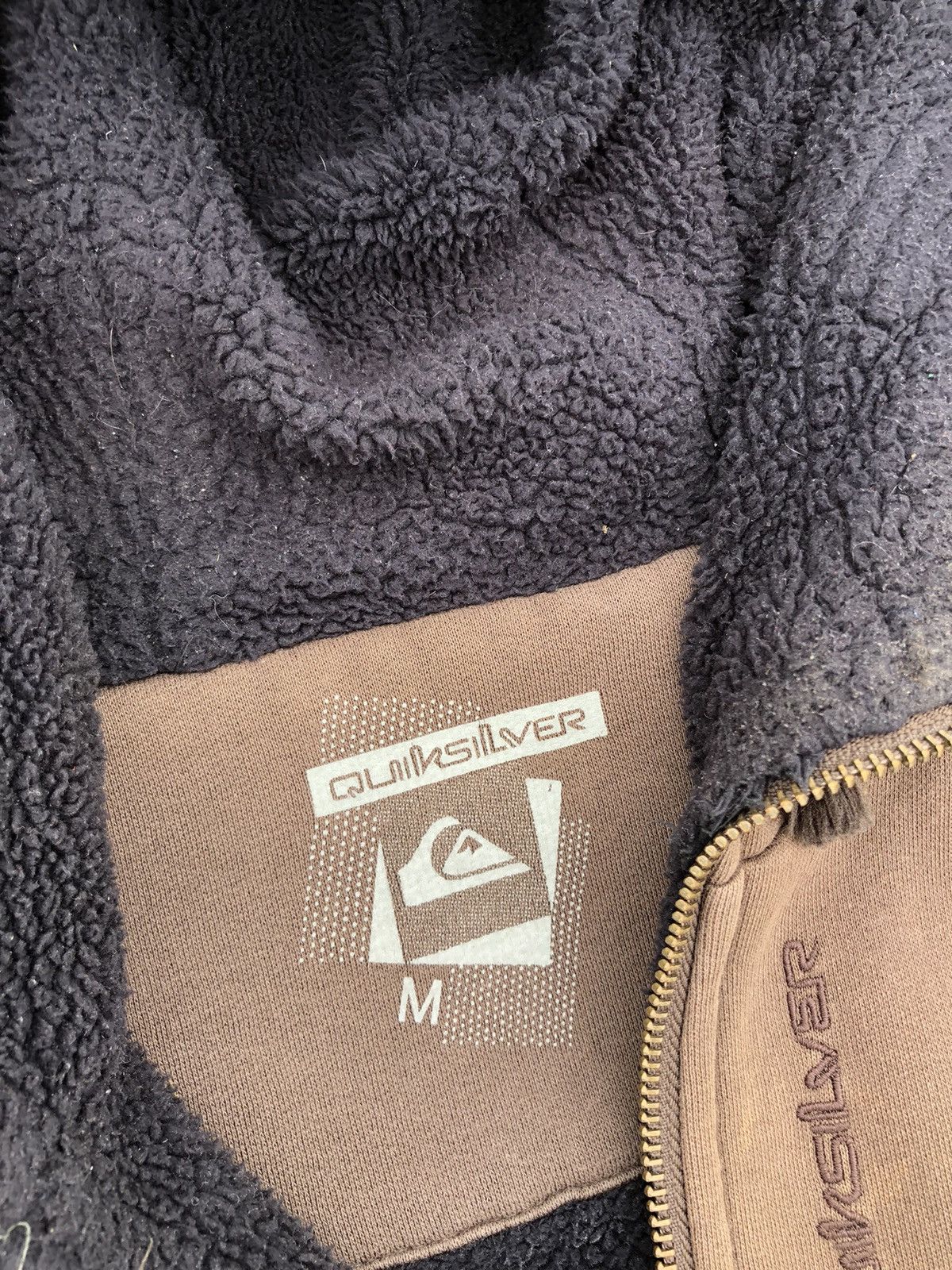 Quiksilver × Vintage Vintage Y2K Quiksilver Fleece Sun Faded Brown Zip Hoodie Size US M / EU 48-50 / 2 - 12 Thumbnail