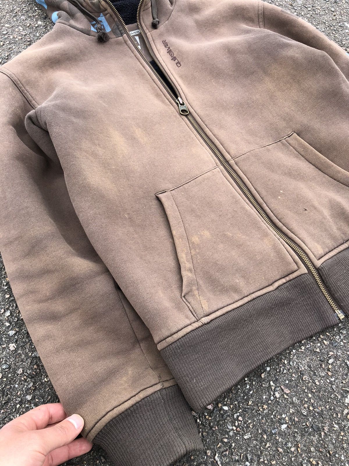 Quiksilver × Vintage Vintage Y2K Quiksilver Fleece Sun Faded Brown Zip Hoodie Size US M / EU 48-50 / 2 - 4 Thumbnail