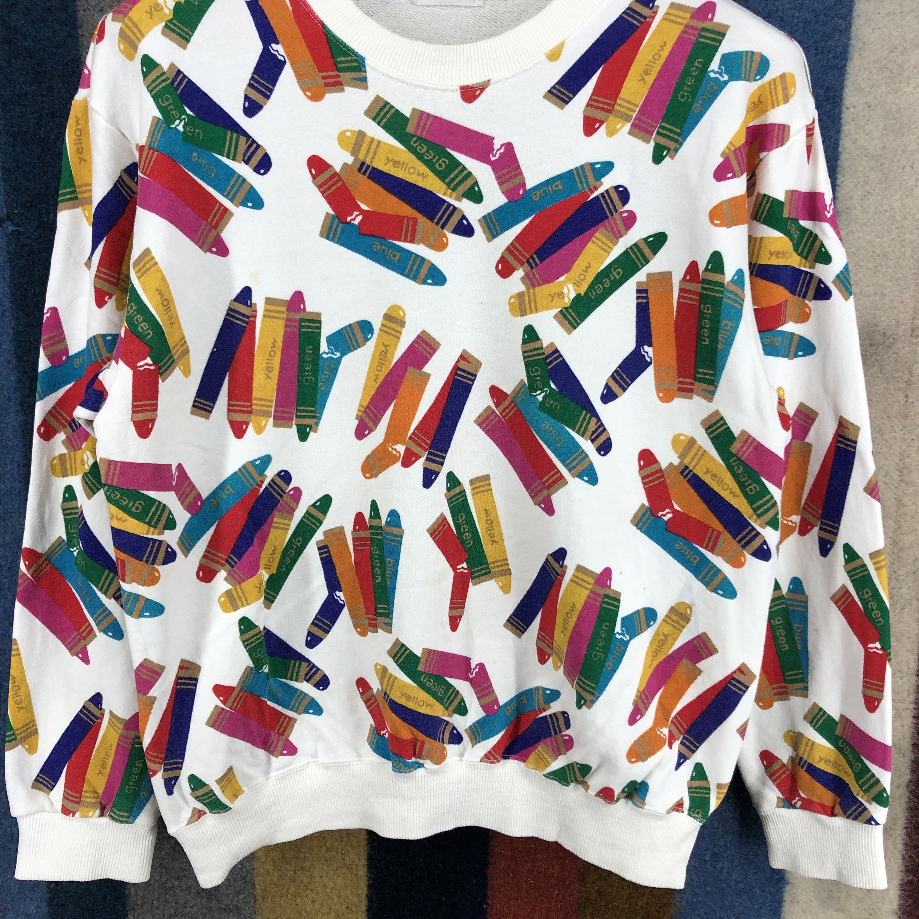 Japanese Brand Crayon by DOLL HOUSE Crew Neck Sweatshirt #2740-99 Size US S / EU 44-46 / 1 - 3 Thumbnail