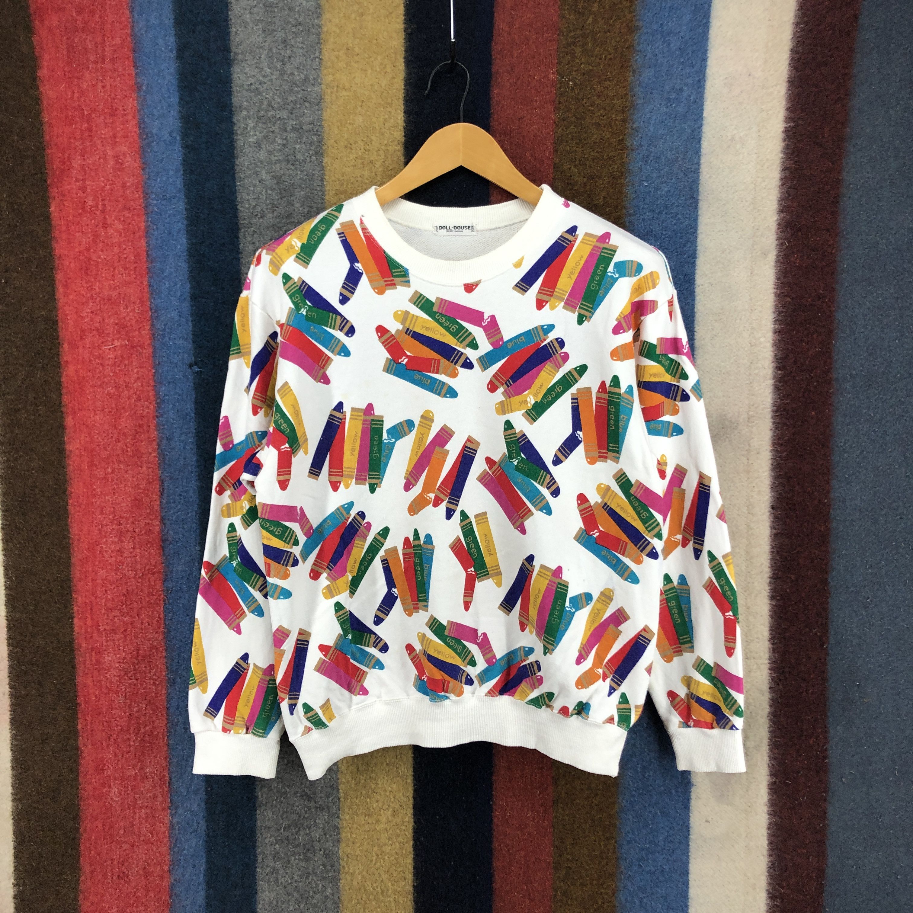 Japanese Brand Crayon by DOLL HOUSE Crew Neck Sweatshirt #2740-99 Size US S / EU 44-46 / 1 - 1 Thumbnail