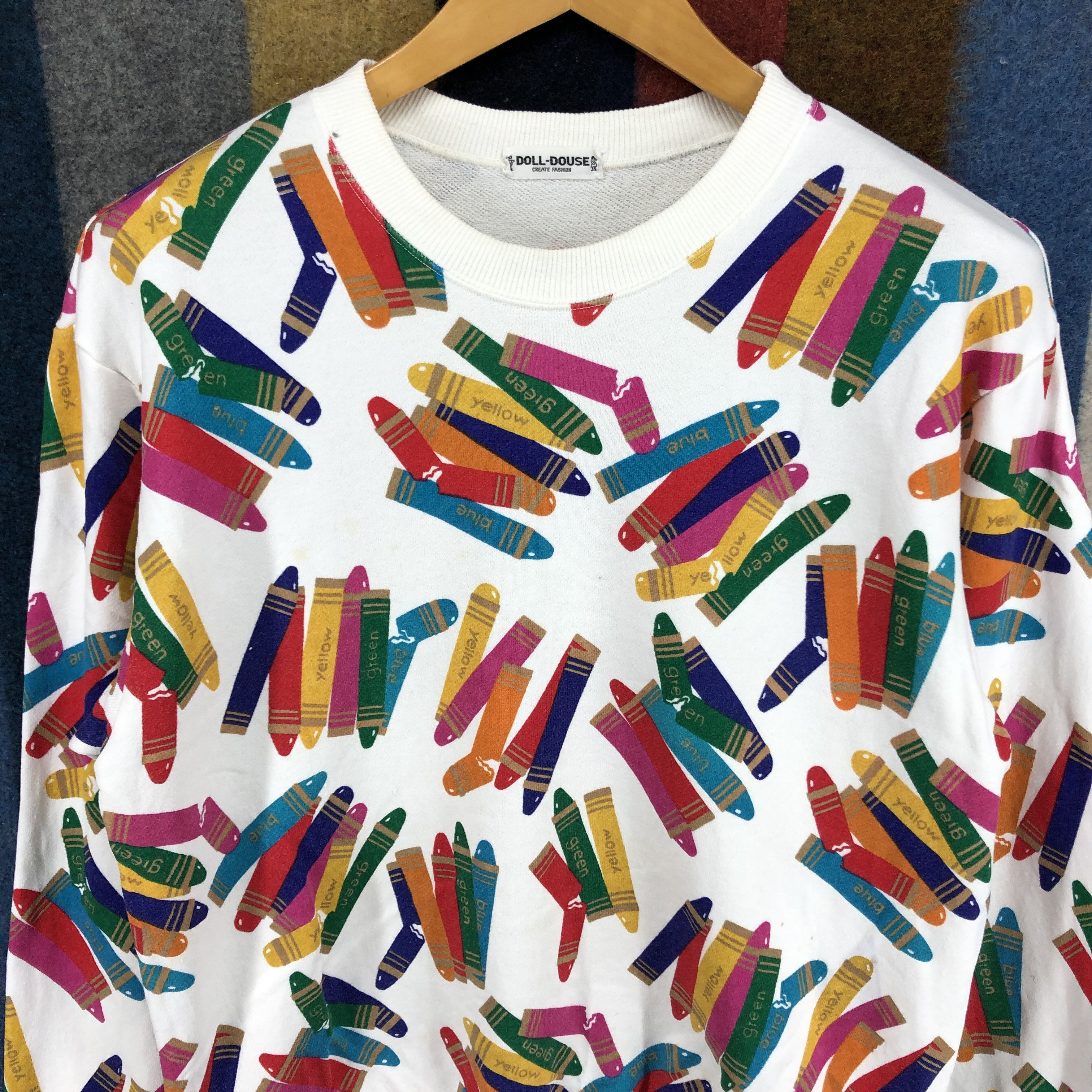 Japanese Brand Crayon by DOLL HOUSE Crew Neck Sweatshirt #2740-99 Size US S / EU 44-46 / 1 - 2 Thumbnail
