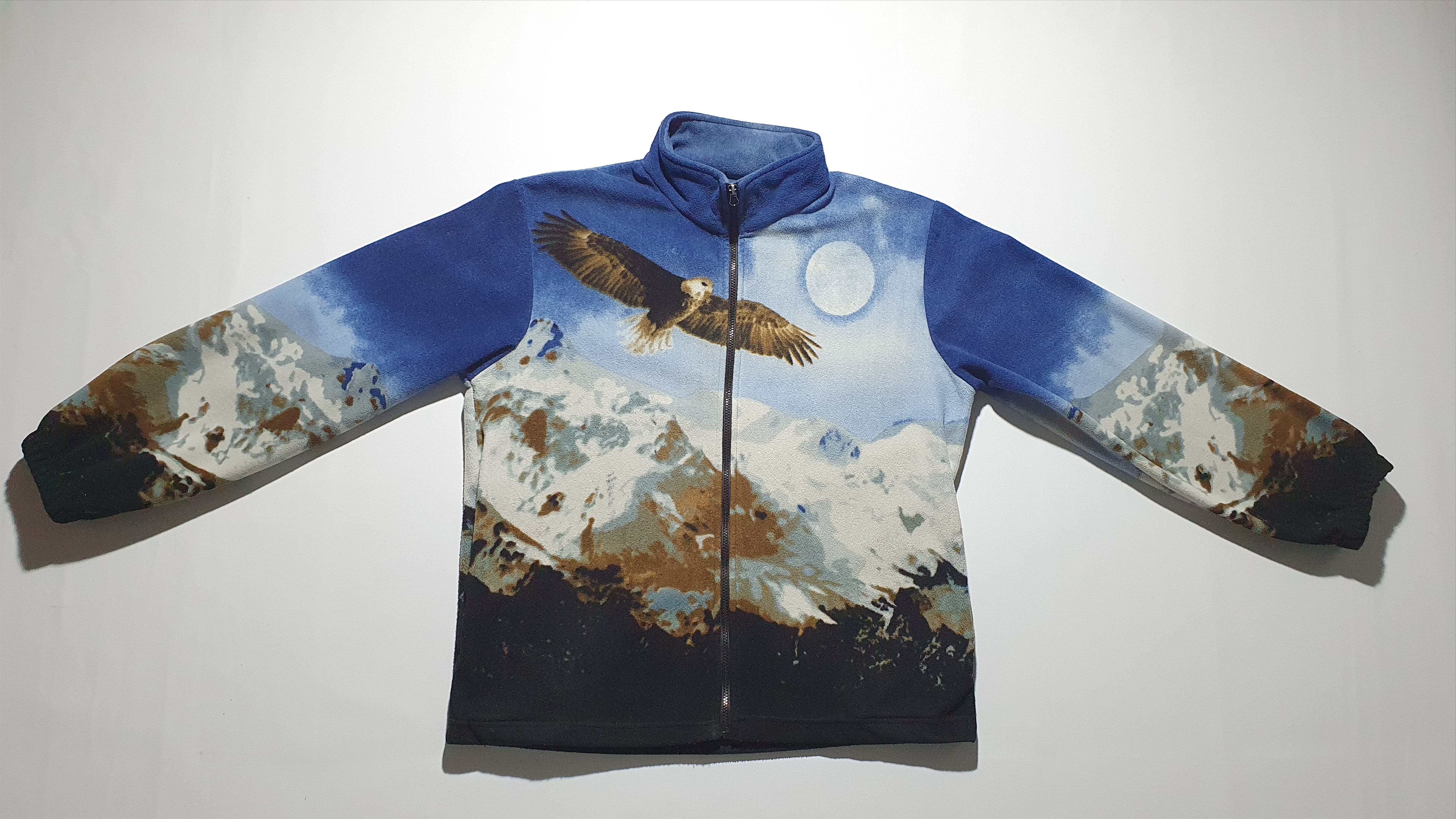 Vintage Vintage Nature Eagle Mountain Print Fleece Light Jacket Size US XL / EU 56 / 4 - 4 Thumbnail