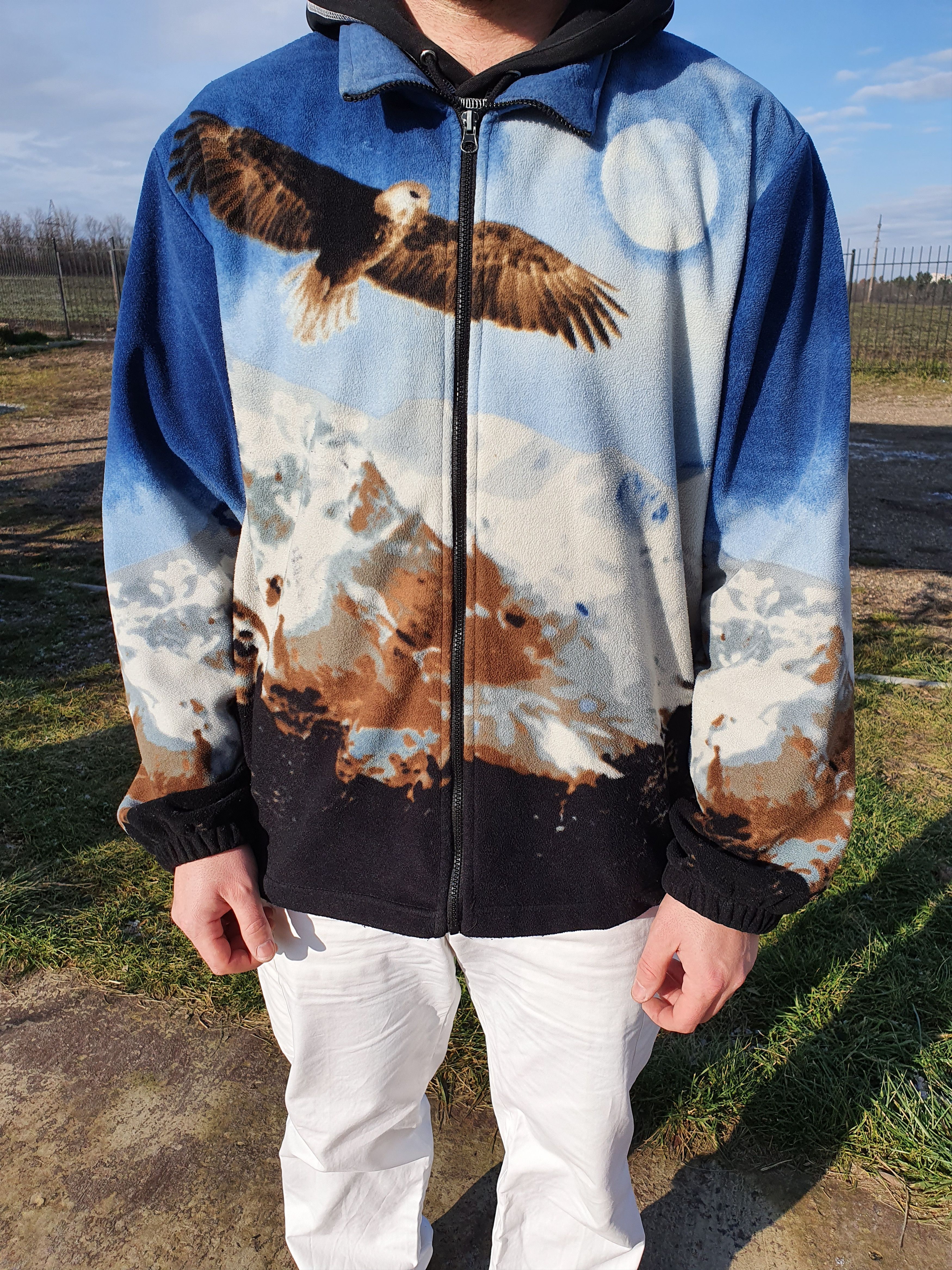 Vintage Vintage Nature Eagle Mountain Print Fleece Light Jacket Size US XL / EU 56 / 4 - 2 Thumbnail