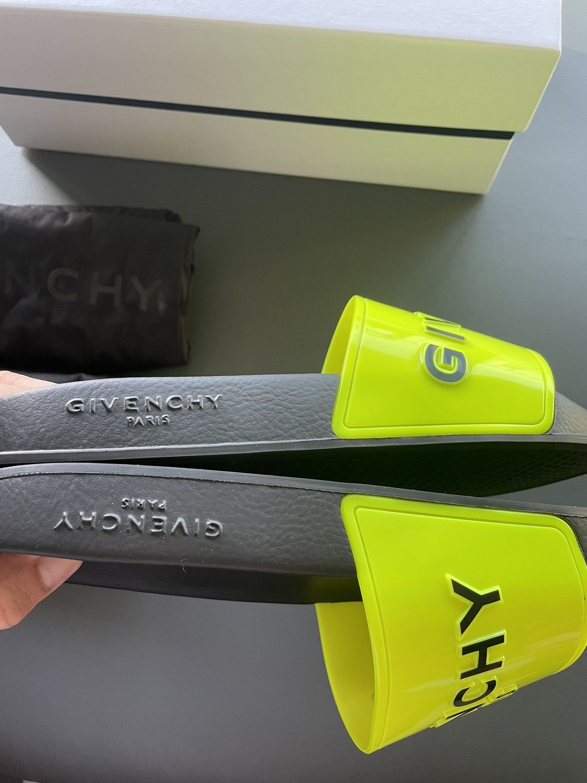 Givenchy Super Rare Brand New Runway Iconic Logo Rubber Slides Shoes Size US 10 / EU 43 - 12 Thumbnail