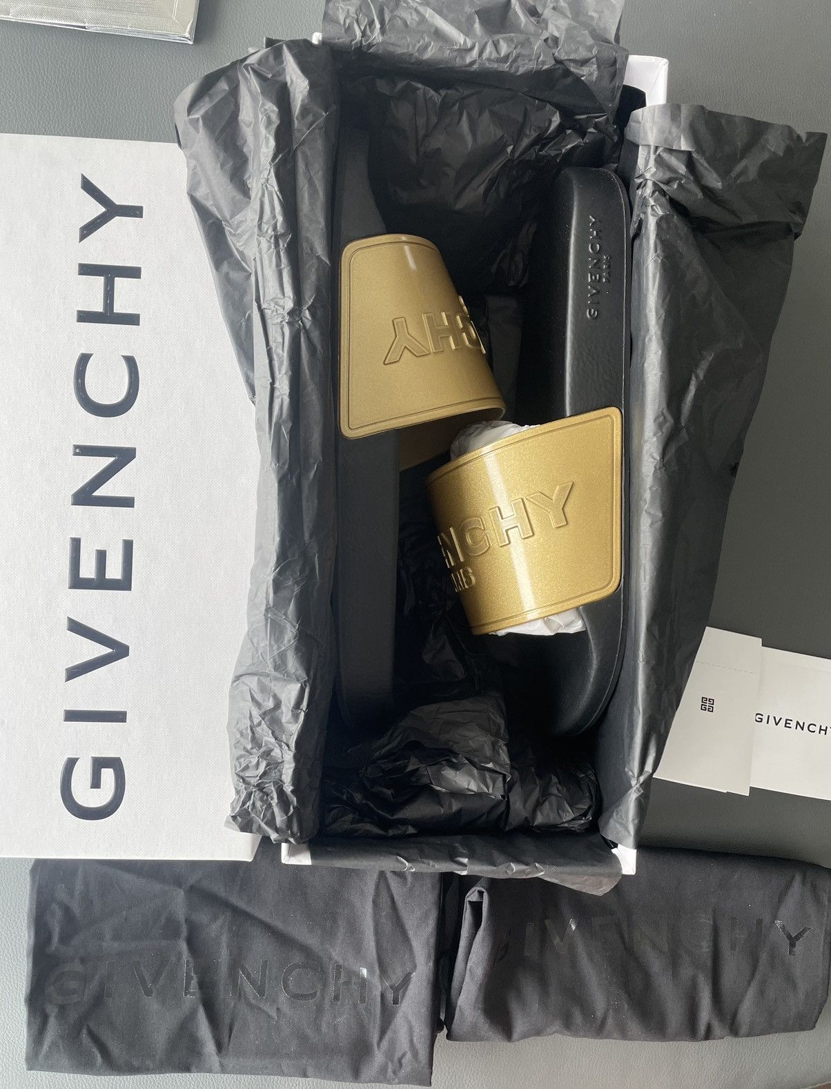 Givenchy Runway Limited Iconic BrandNew Givenchy Logo Slipper Slides Size US 10 / EU 43 - 11 Thumbnail
