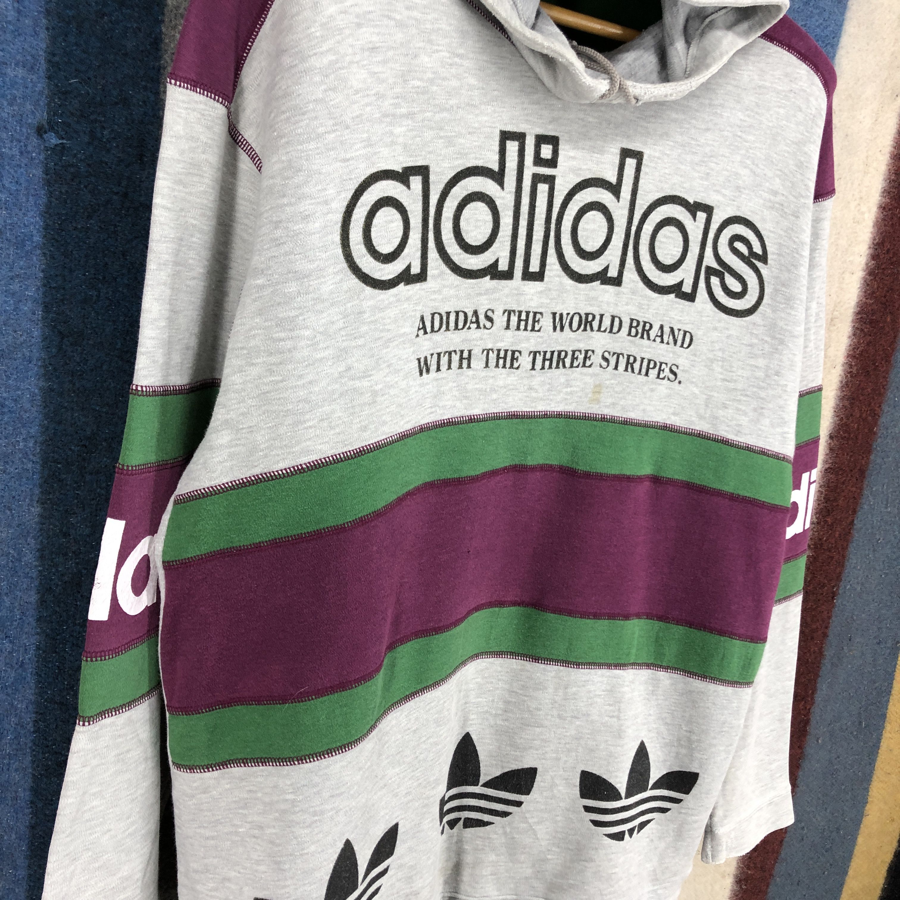 Adidas 90s Vintage ADIDAS TRIFOIL Hoodie Pullover #2718-98 Size US M / EU 48-50 / 2 - 3 Thumbnail