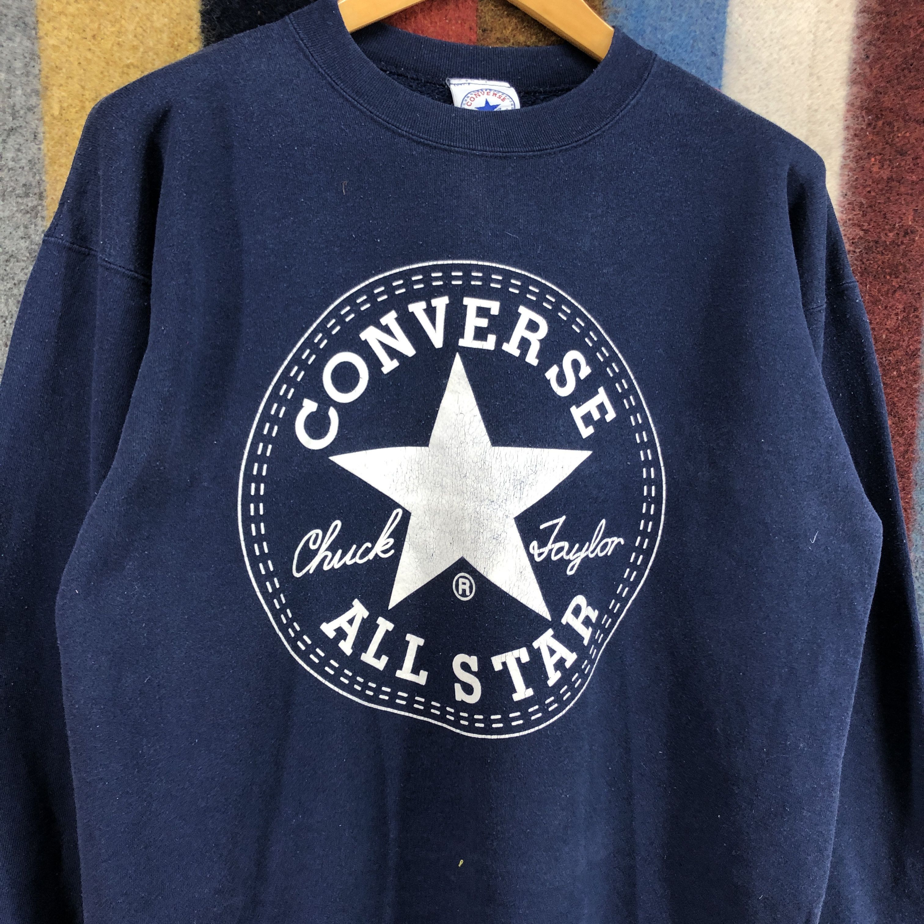 Converse 90s Vintage CONVERSE ALL STAR Crew Neck Sweatshirt #012-01 Size US M / EU 48-50 / 2 - 2 Thumbnail