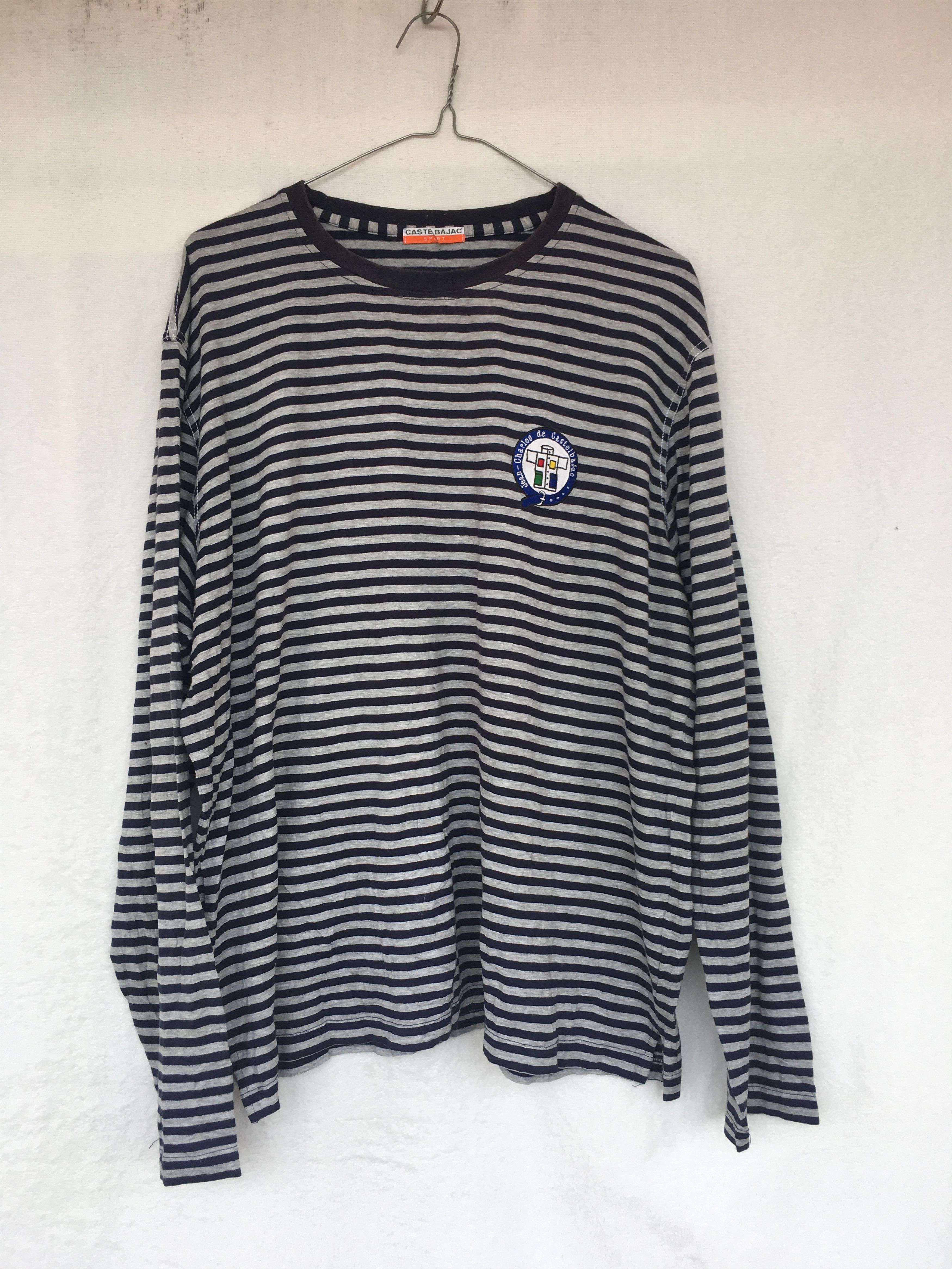 stripe embroided tee