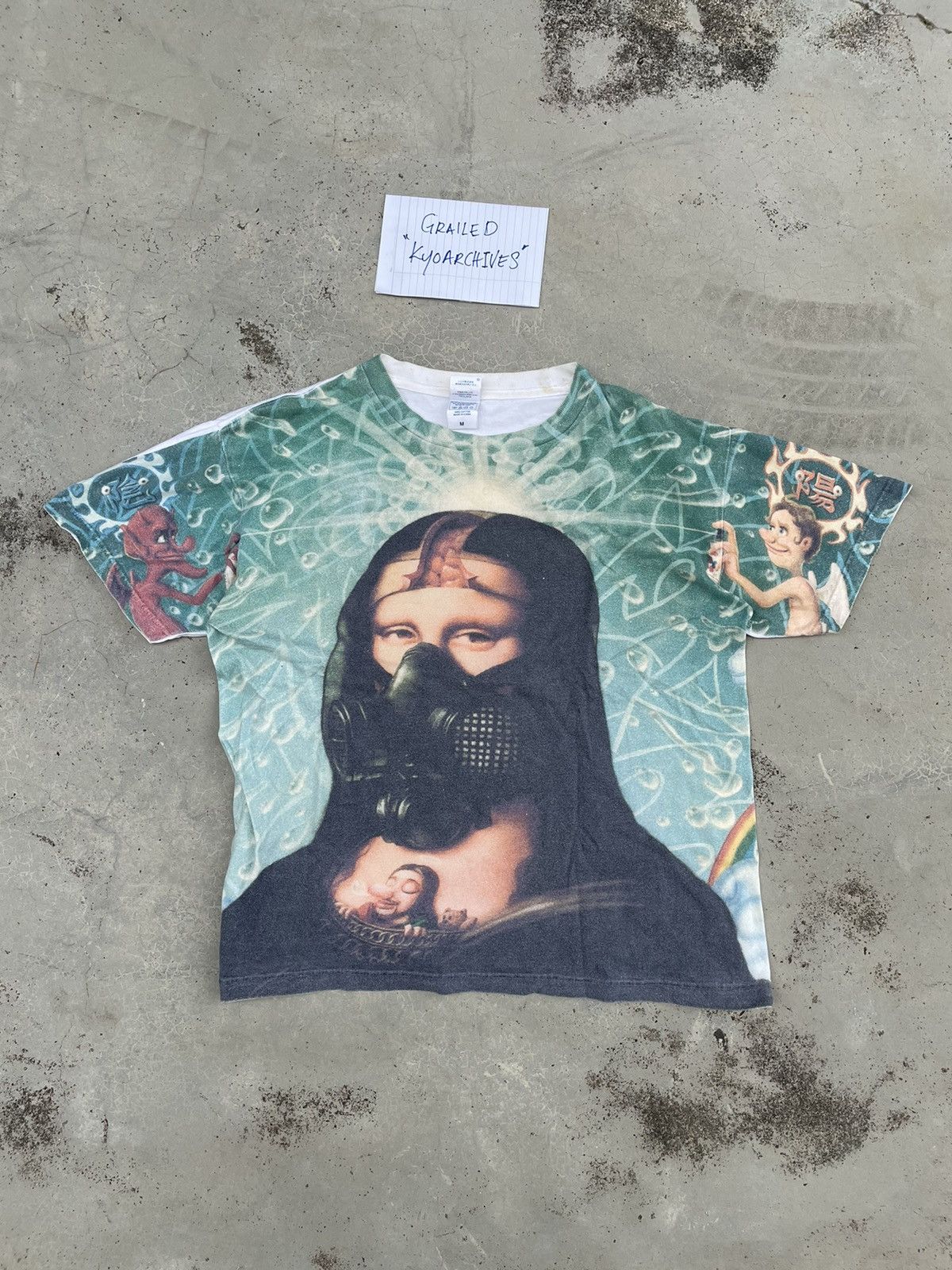 Vintage Y2K OVERPRINTED MONA LISA PANDEMIC PARODY | Grailed