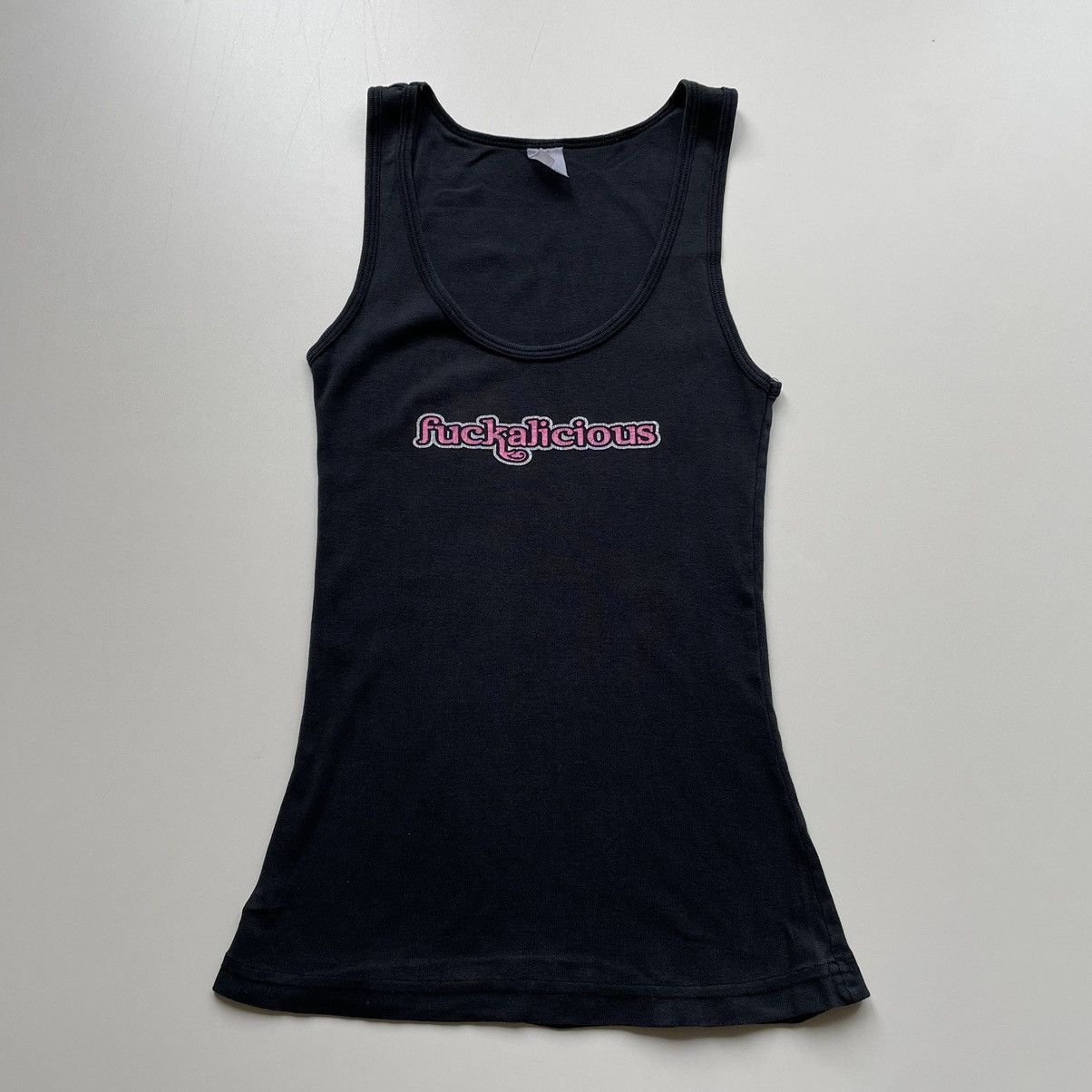 image of Made In USA Vintage 90's Fuckalicious Tank Top Shirt Women’S Small in Black, Women's