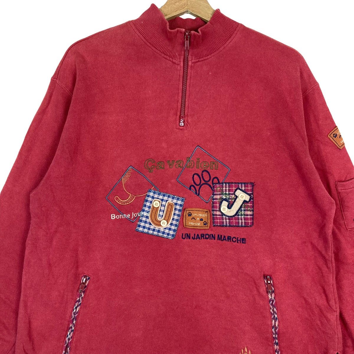 Vintage Vintage C’est Tout Quarter Zip Pullover Jumper Sweatshirt Size US L / EU 52-54 / 3 - 2 Thumbnail