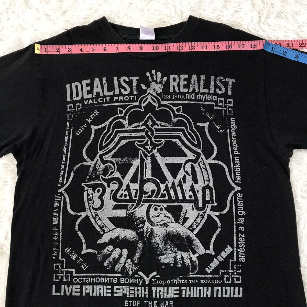Japanese Brand Stop the war brahman an ideal for living art gallery tshirt Size US L / EU 52-54 / 3 - 16 Thumbnail