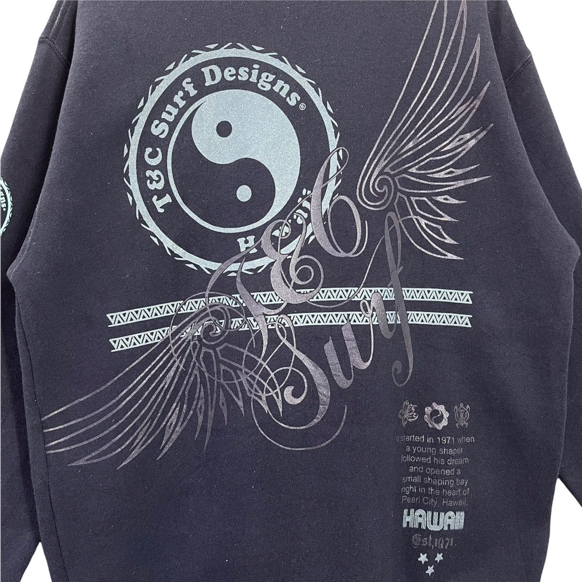 Vintage 90s TnC Hawaii Pearl City Surf Big Logo Crewneck Sweatshirt Size US M / EU 48-50 / 2 - 4 Thumbnail