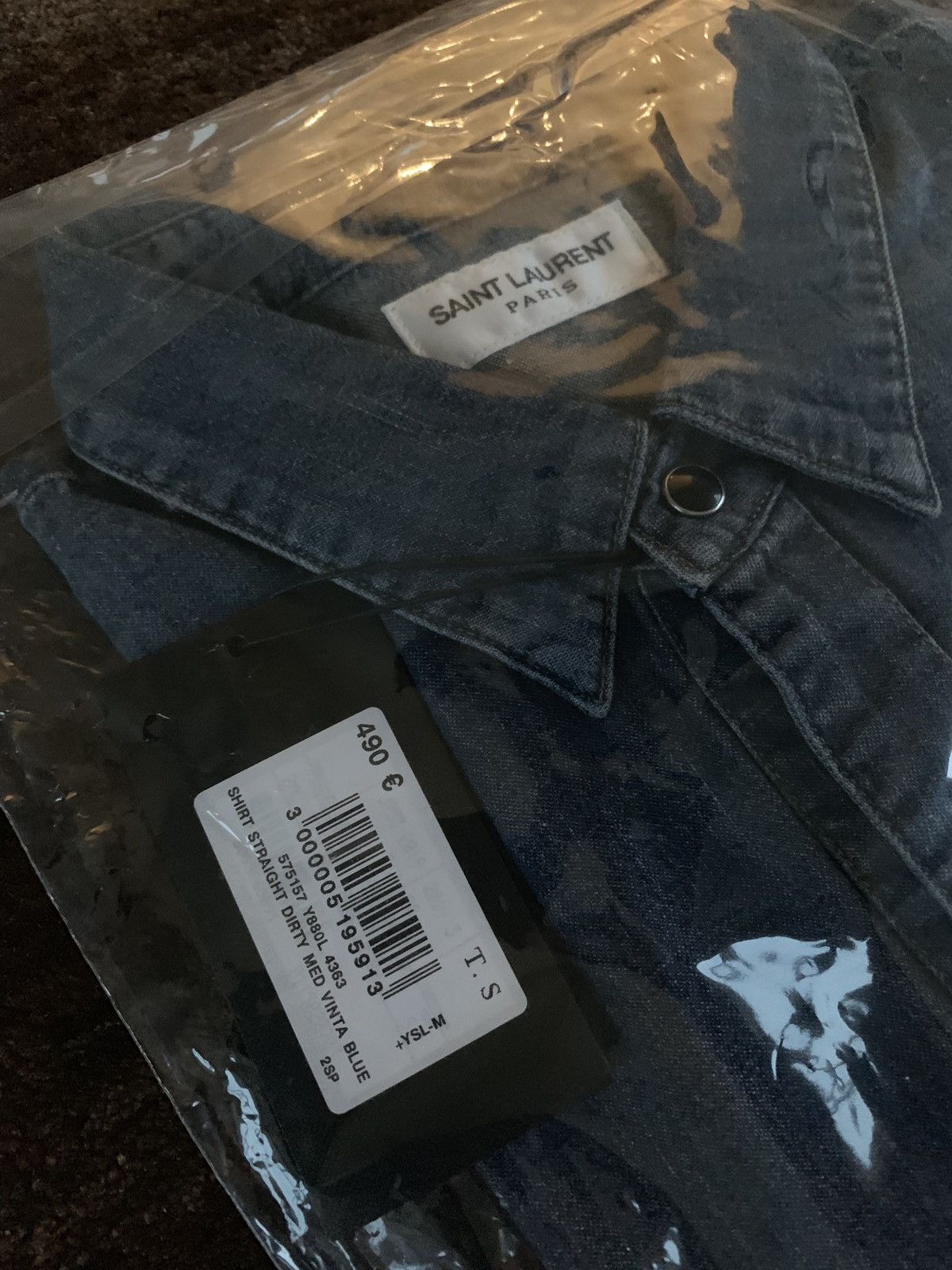 Saint Laurent Paris Denim Button Up in Medium Vintage Blue Size US S / EU 44-46 / 1 - 12 Thumbnail