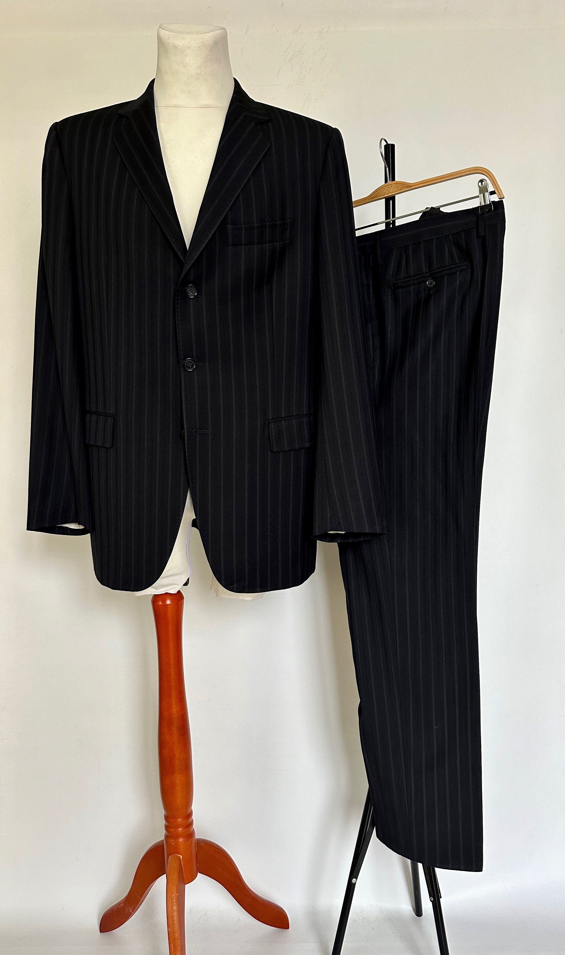 Dolce & Gabbana Dolce Gabbana Wool Suit black striped US 42R Classic Size 42R - 2 Thumbnail