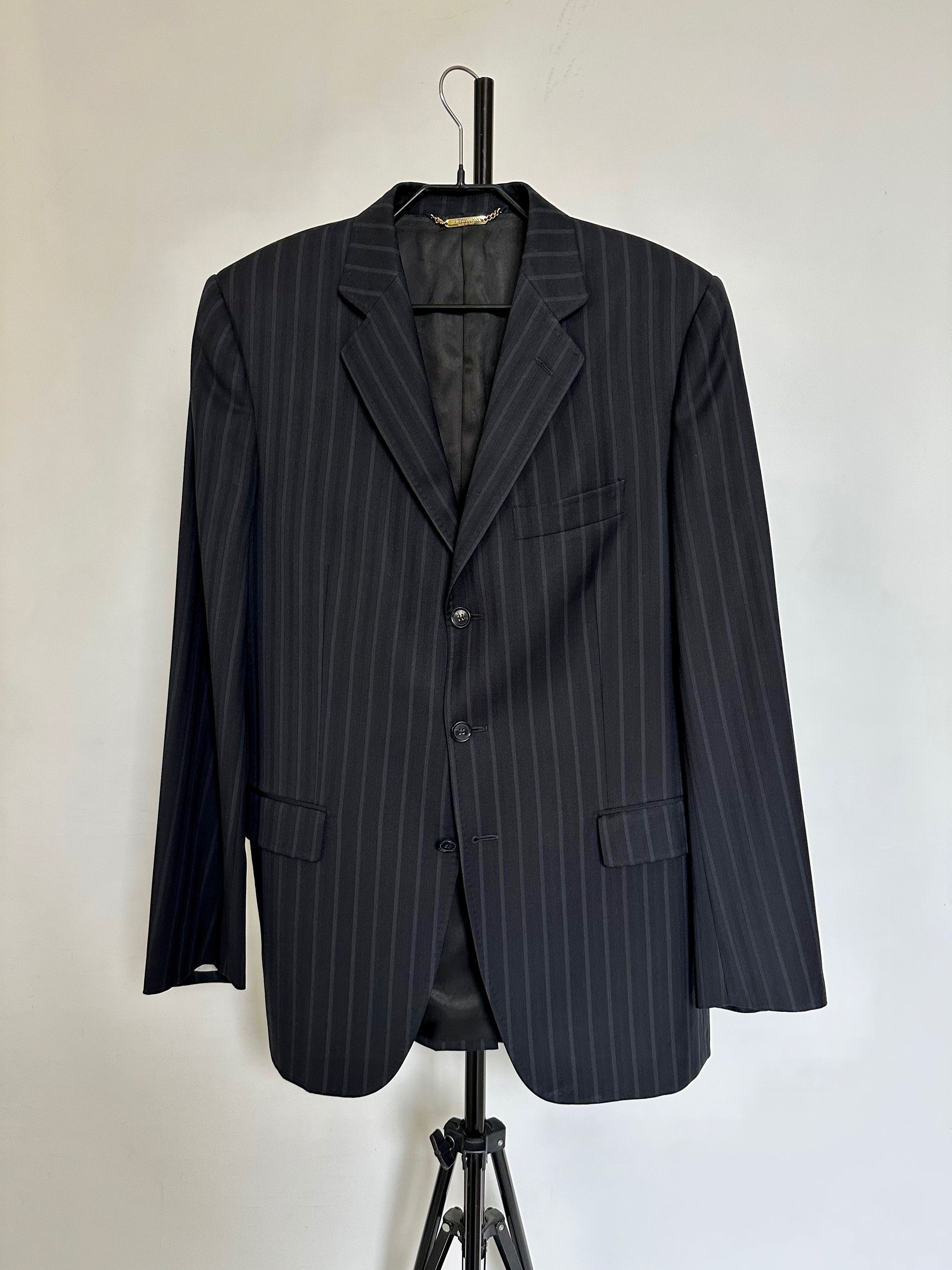Dolce & Gabbana Dolce Gabbana Wool Suit black striped US 42R Classic Size 42R - 6 Thumbnail