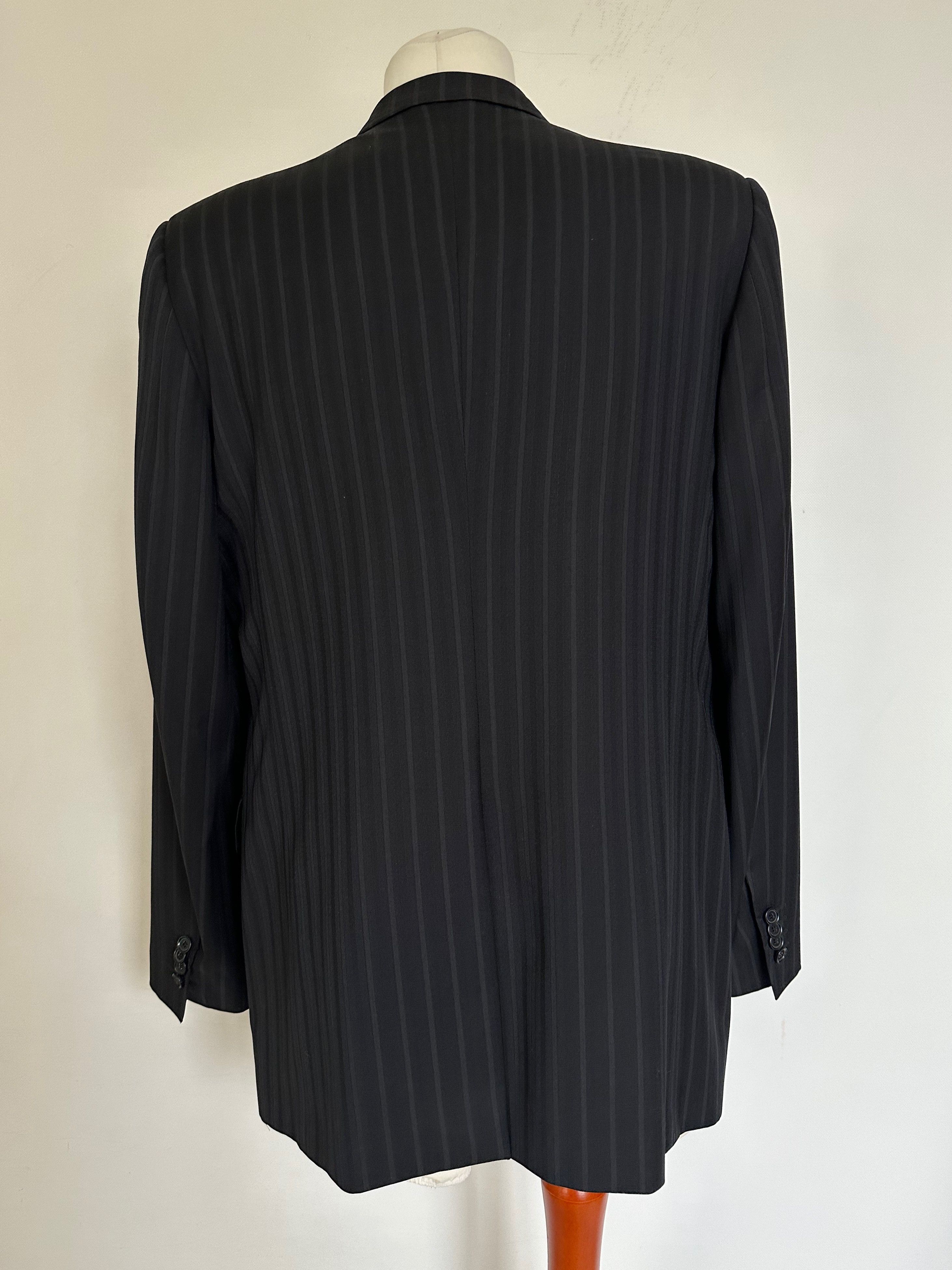 Dolce & Gabbana Dolce Gabbana Wool Suit black striped US 42R Classic Size 42R - 5 Thumbnail