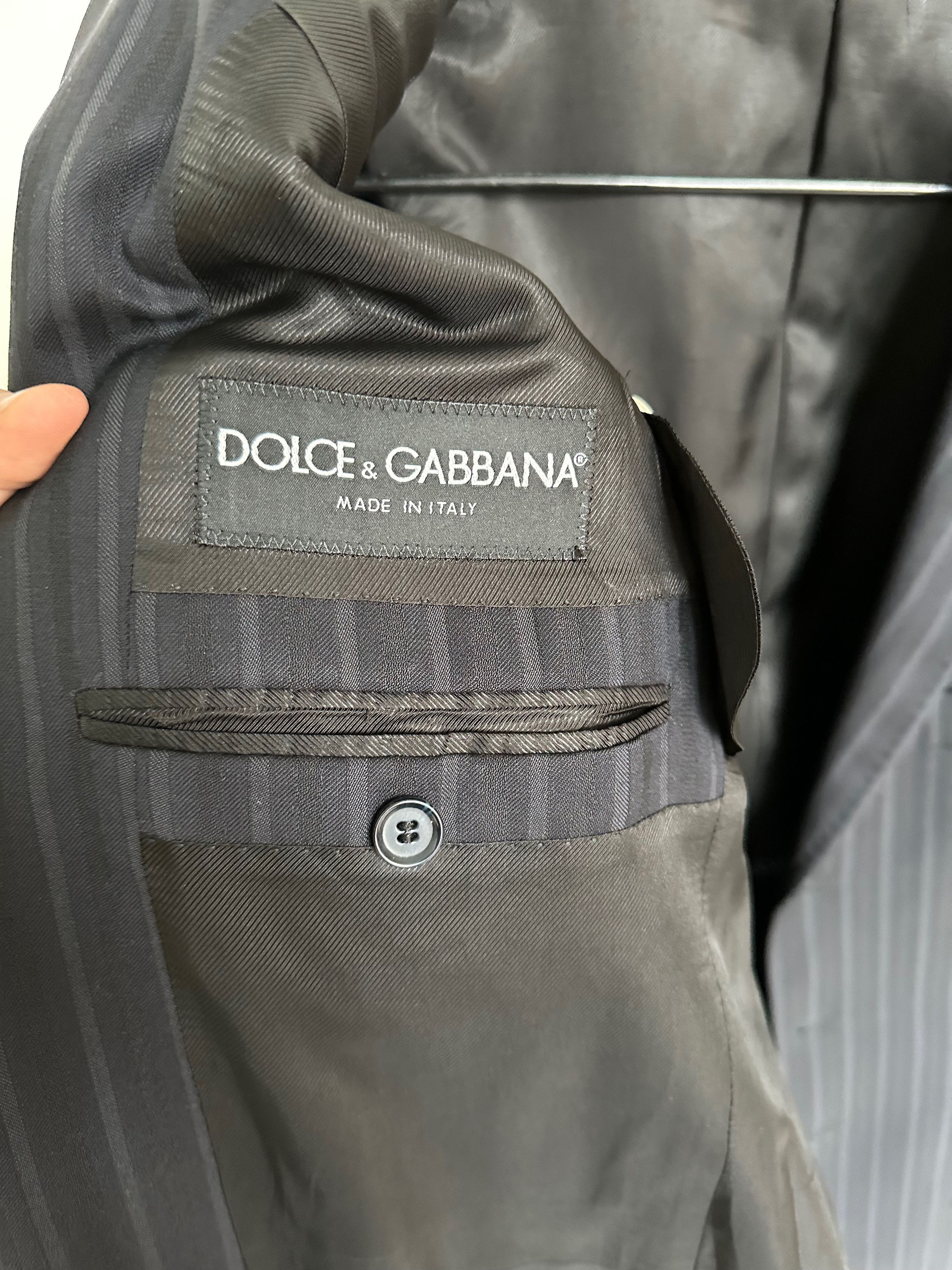 Dolce & Gabbana Dolce Gabbana Wool Suit black striped US 42R Classic Size 42R - 9 Thumbnail