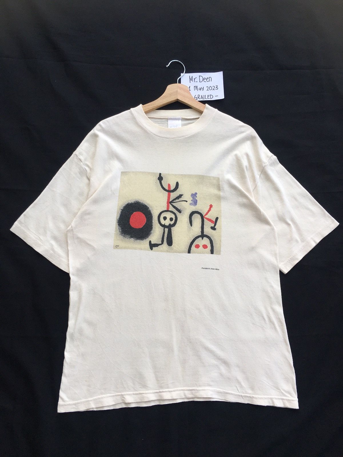 Vintage Vtg 1990s Art T-shirt Fundacio Joan Miro Abstracts Tshirt Size US L / EU 52-54 / 3 - 1 Thumbnail
