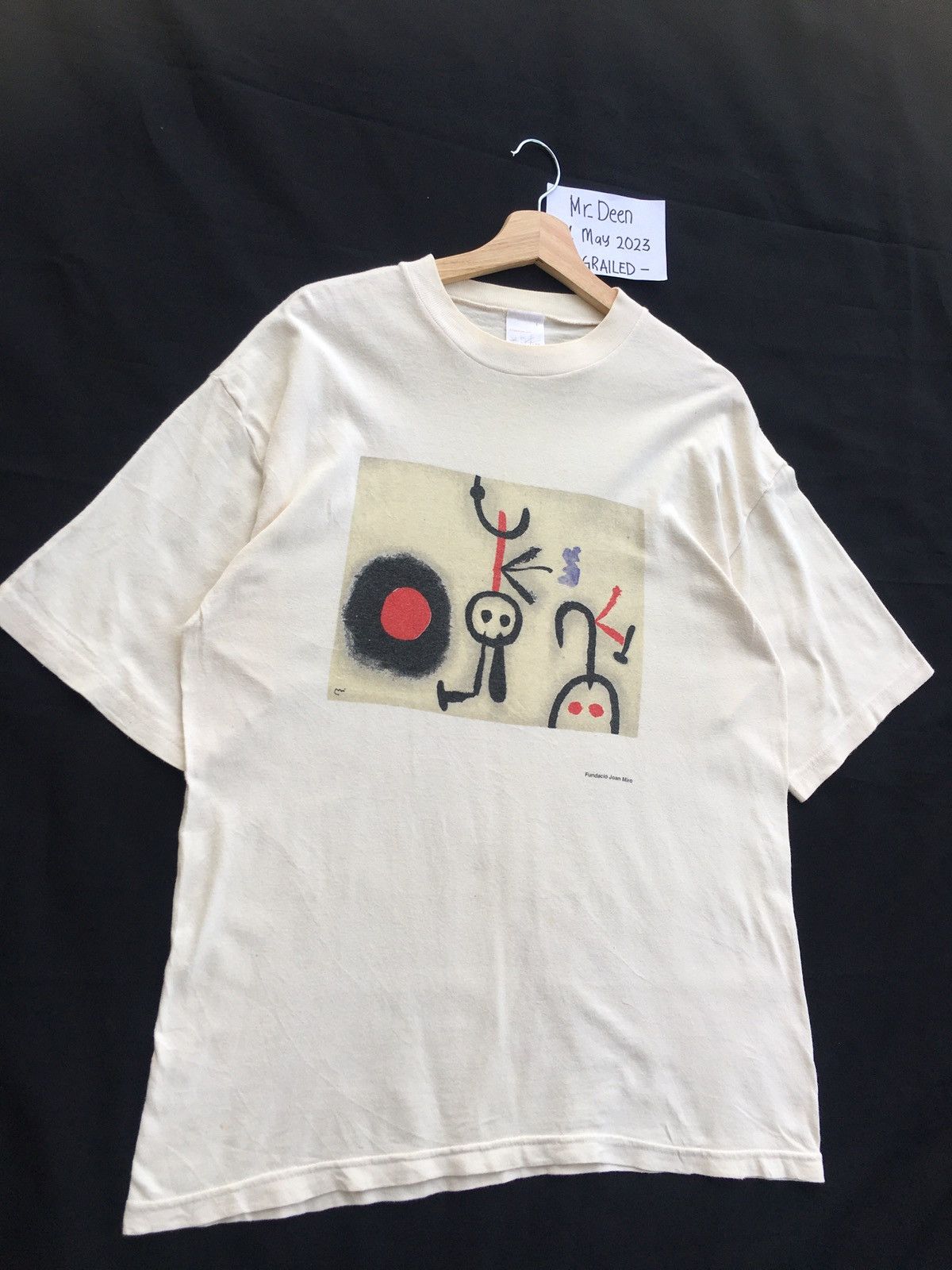 Vintage Vtg 1990s Art T-shirt Fundacio Joan Miro Abstracts Tshirt Size US L / EU 52-54 / 3 - 2 Thumbnail