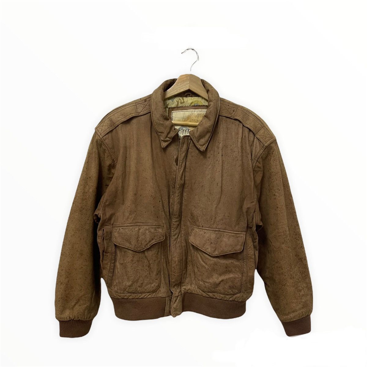 Vintage Vintage Leather Jacket Zipper Up Bomber Style Size US M / EU 48-50 / 2 - 1 Thumbnail