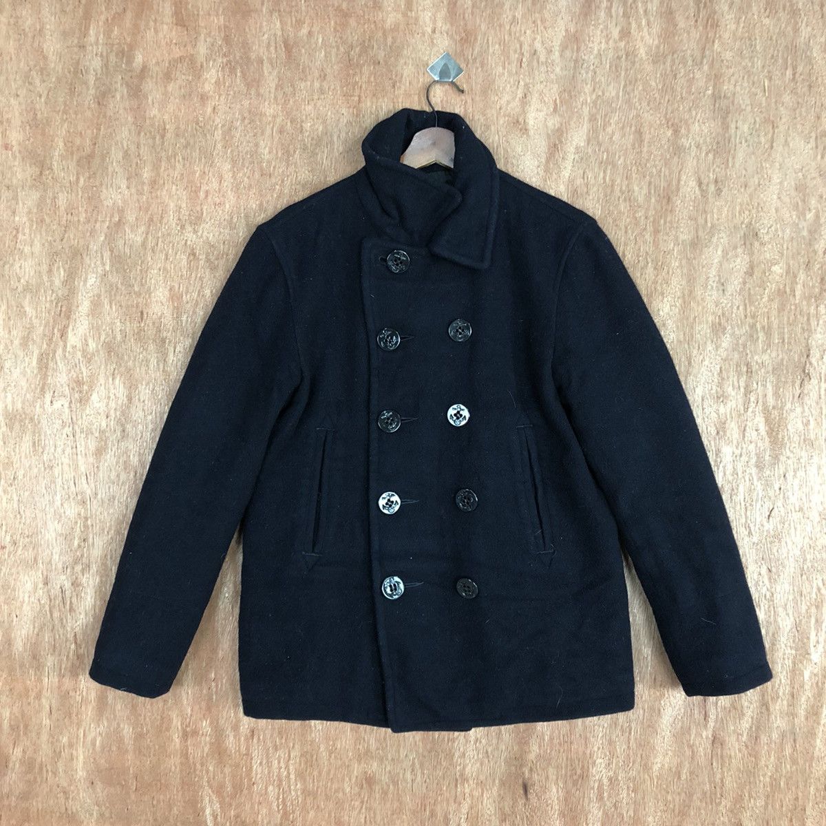 Alpha Industries × Japanese Brand Vintage Alpha Industries Woolen Peacoat Size US M / EU 48-50 / 2 - 1 Thumbnail