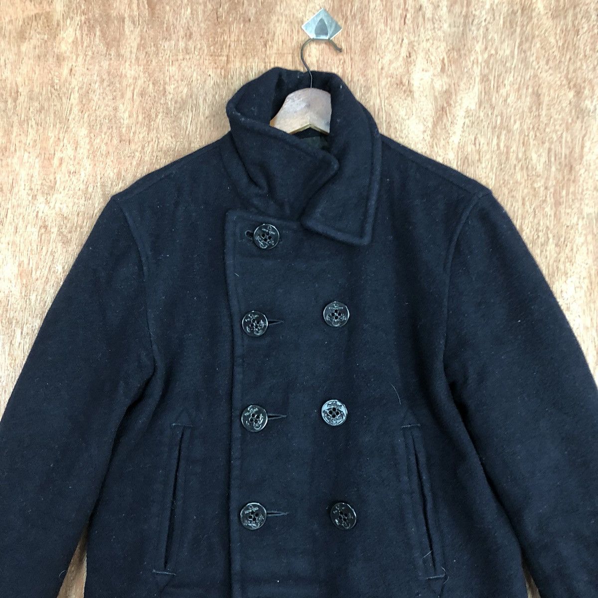 Alpha Industries × Japanese Brand Vintage Alpha Industries Woolen Peacoat Size US M / EU 48-50 / 2 - 2 Thumbnail