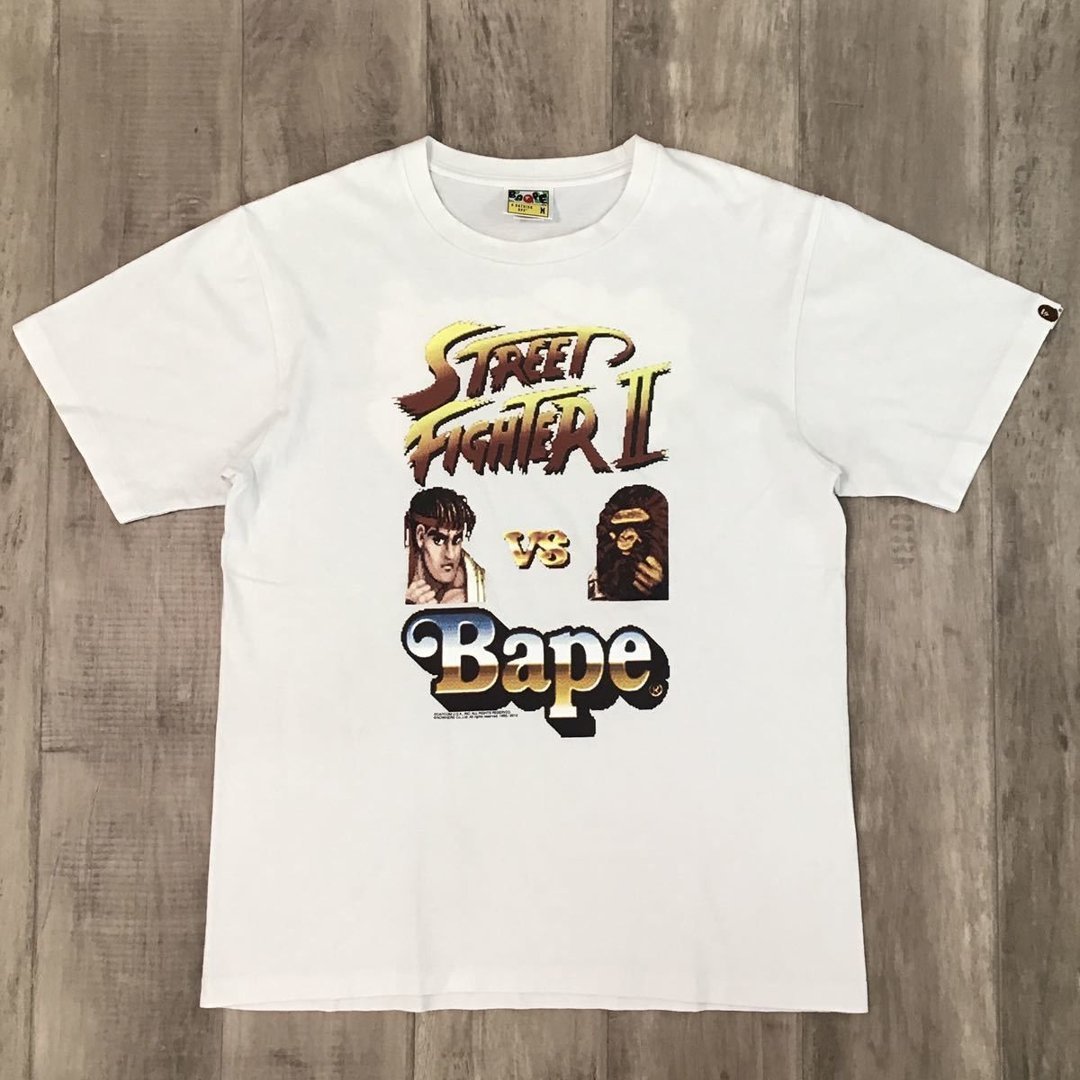 image of Bape × Capcom Street Fighter 2 T-Shirt in White, Men's (Size Medium)
