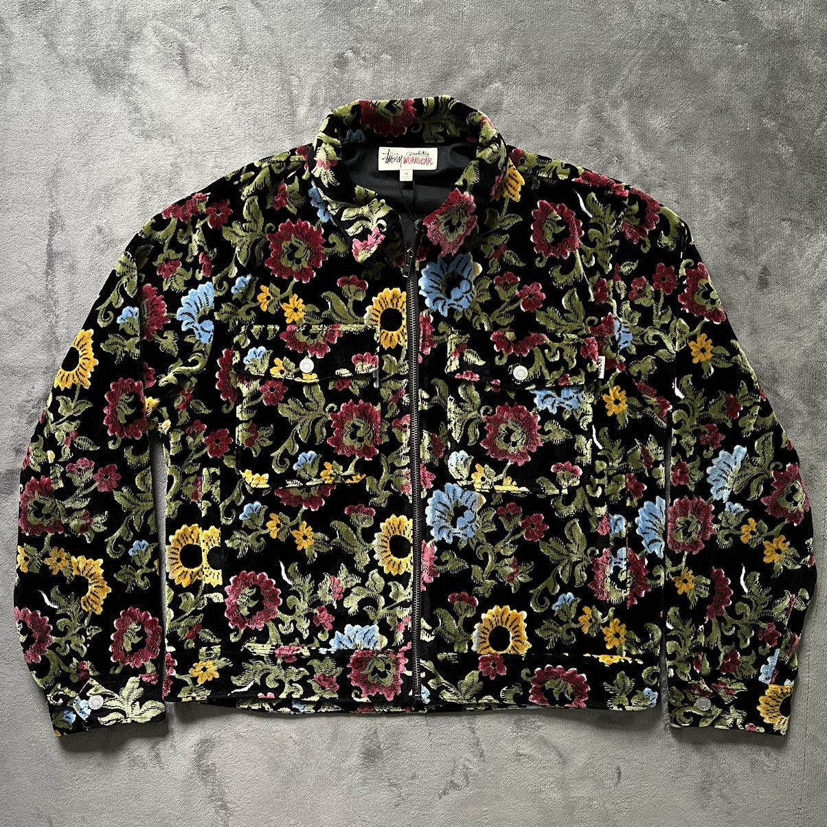 ジャケット・アウターstussy FLORAL JACQUARD GARAGE JACKET