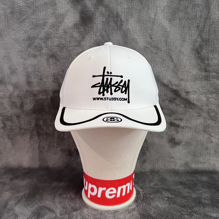 Stussy Vintage Stussy Double S Logo FlexFit Cap/Hat - White SAMPLE