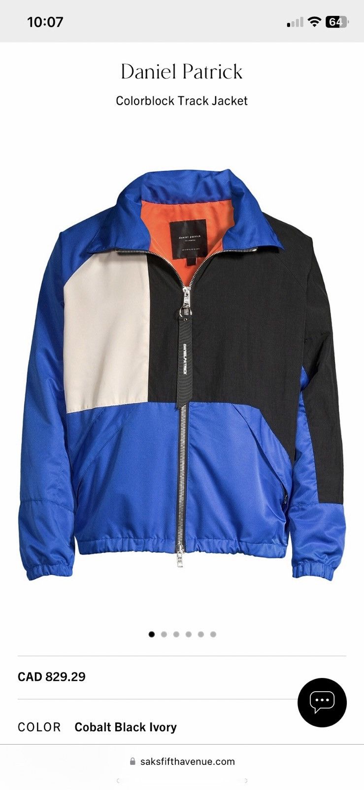 Daniel Patrick Colorblock Track Jacket Cobalt Black Ivory Size US S / EU 44-46 / 1 - 23 Thumbnail