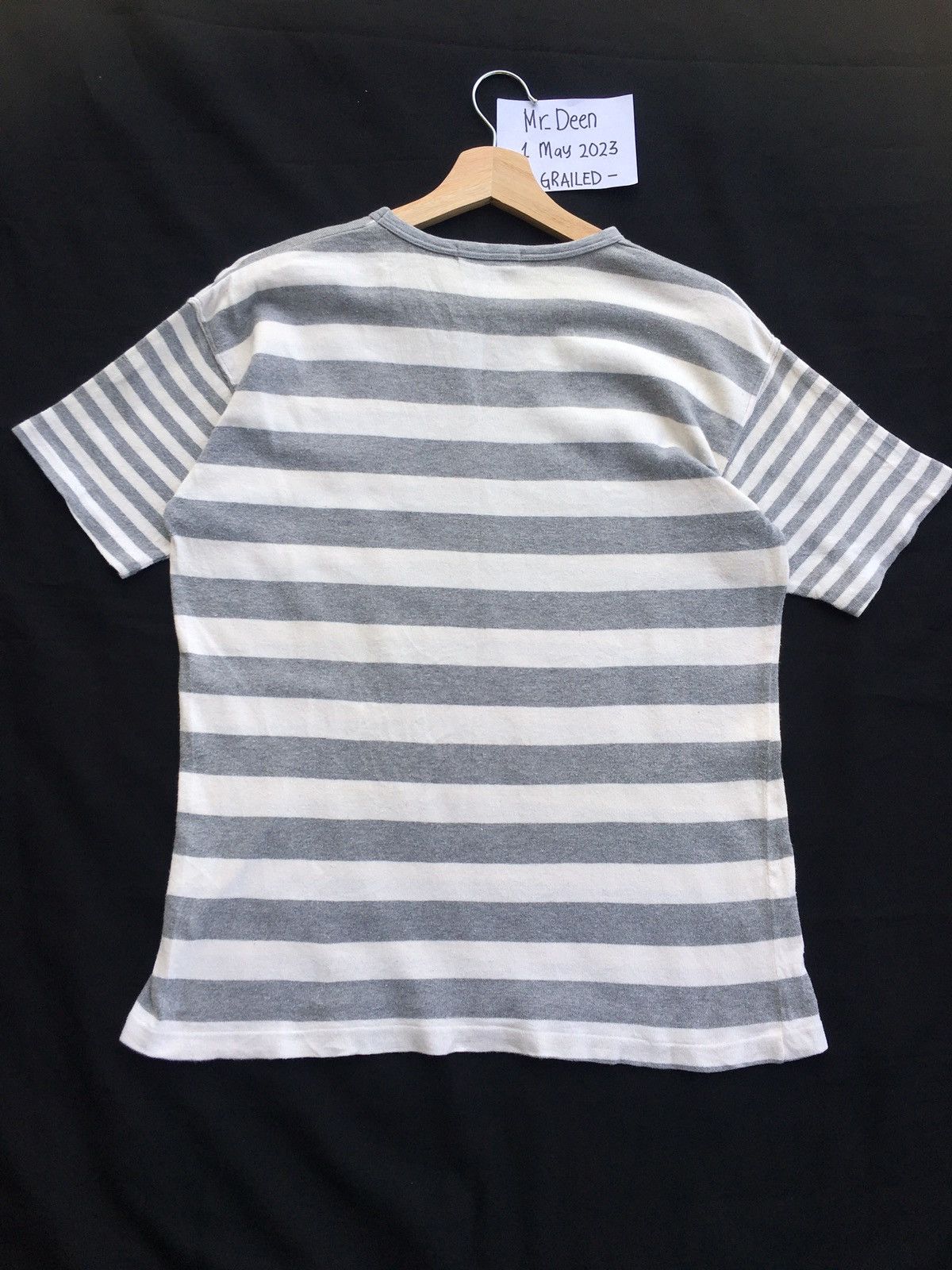 Issey Miyake Vintage Tete Homme by Issey Miyake Stripes Grey Tshirt Size US M / EU 48-50 / 2 - 12 Thumbnail