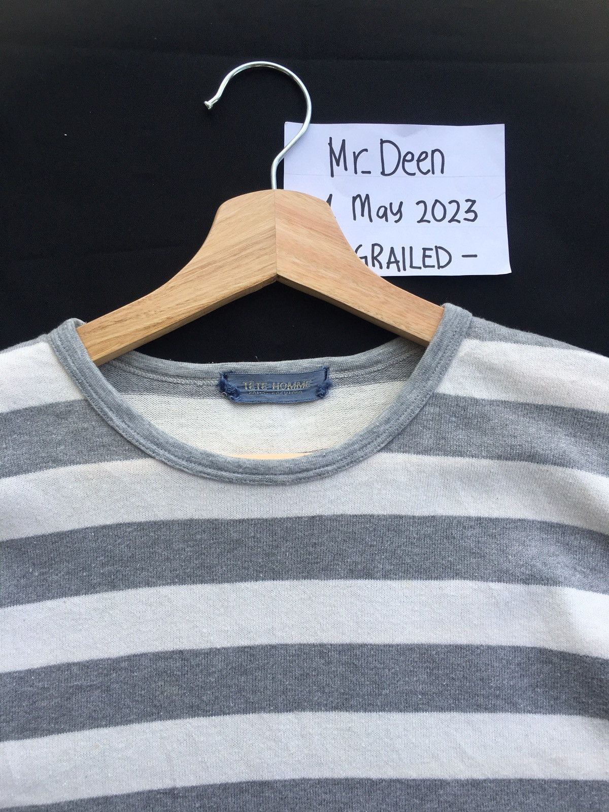 Issey Miyake Vintage Tete Homme by Issey Miyake Stripes Grey Tshirt Size US M / EU 48-50 / 2 - 6 Thumbnail