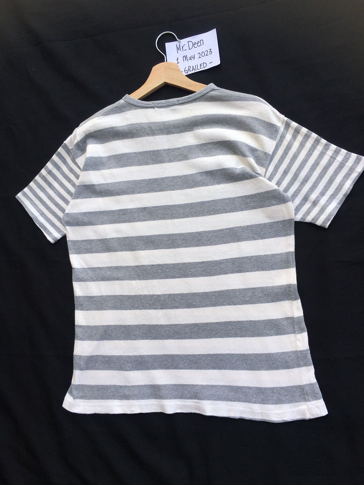 Issey Miyake Vintage Tete Homme by Issey Miyake Stripes Grey Tshirt Size US M / EU 48-50 / 2 - 14 Thumbnail