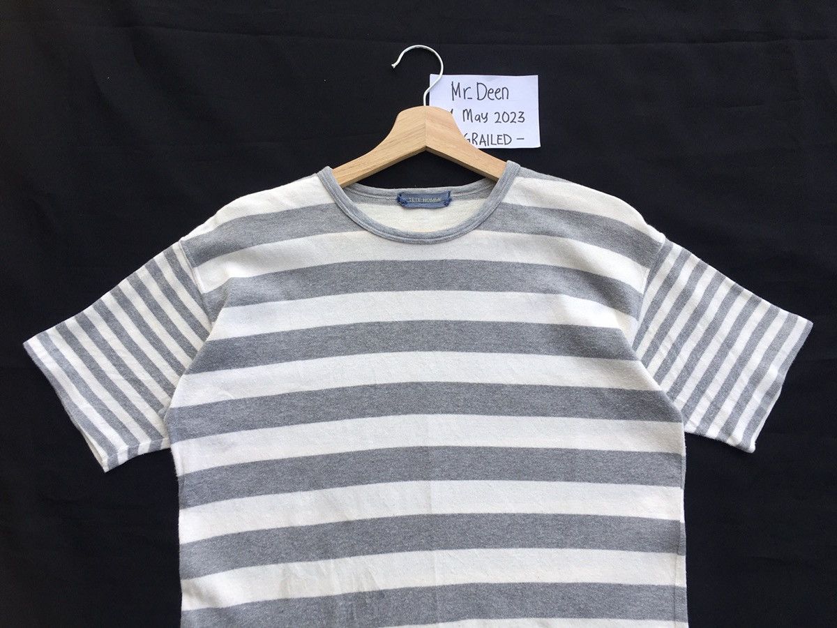 Issey Miyake Vintage Tete Homme by Issey Miyake Stripes Grey Tshirt Size US M / EU 48-50 / 2 - 5 Thumbnail