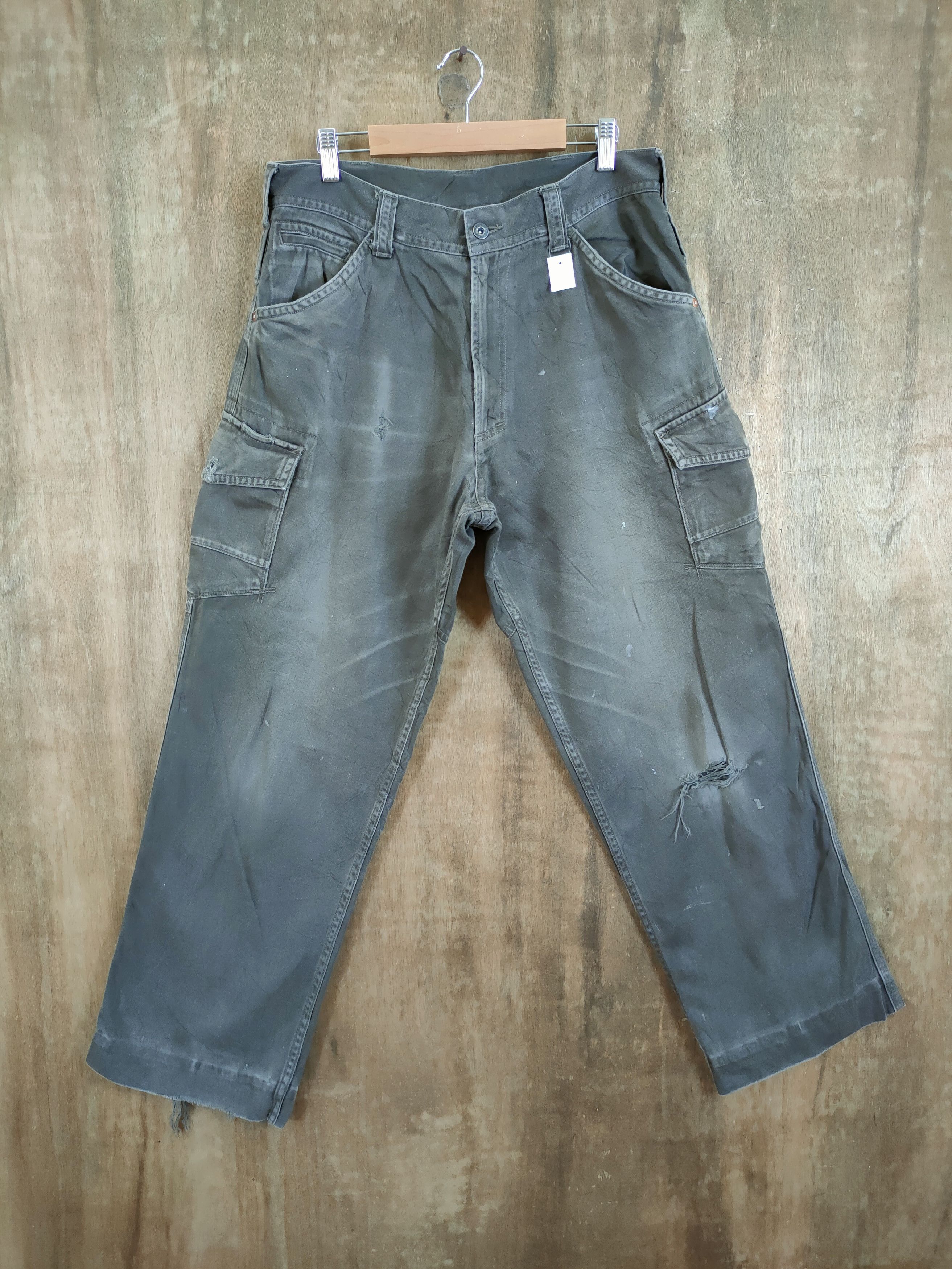 Japanese Brand Vice United distressed multipocket cargo pants #46-838 Size US 33 - 1 Thumbnail