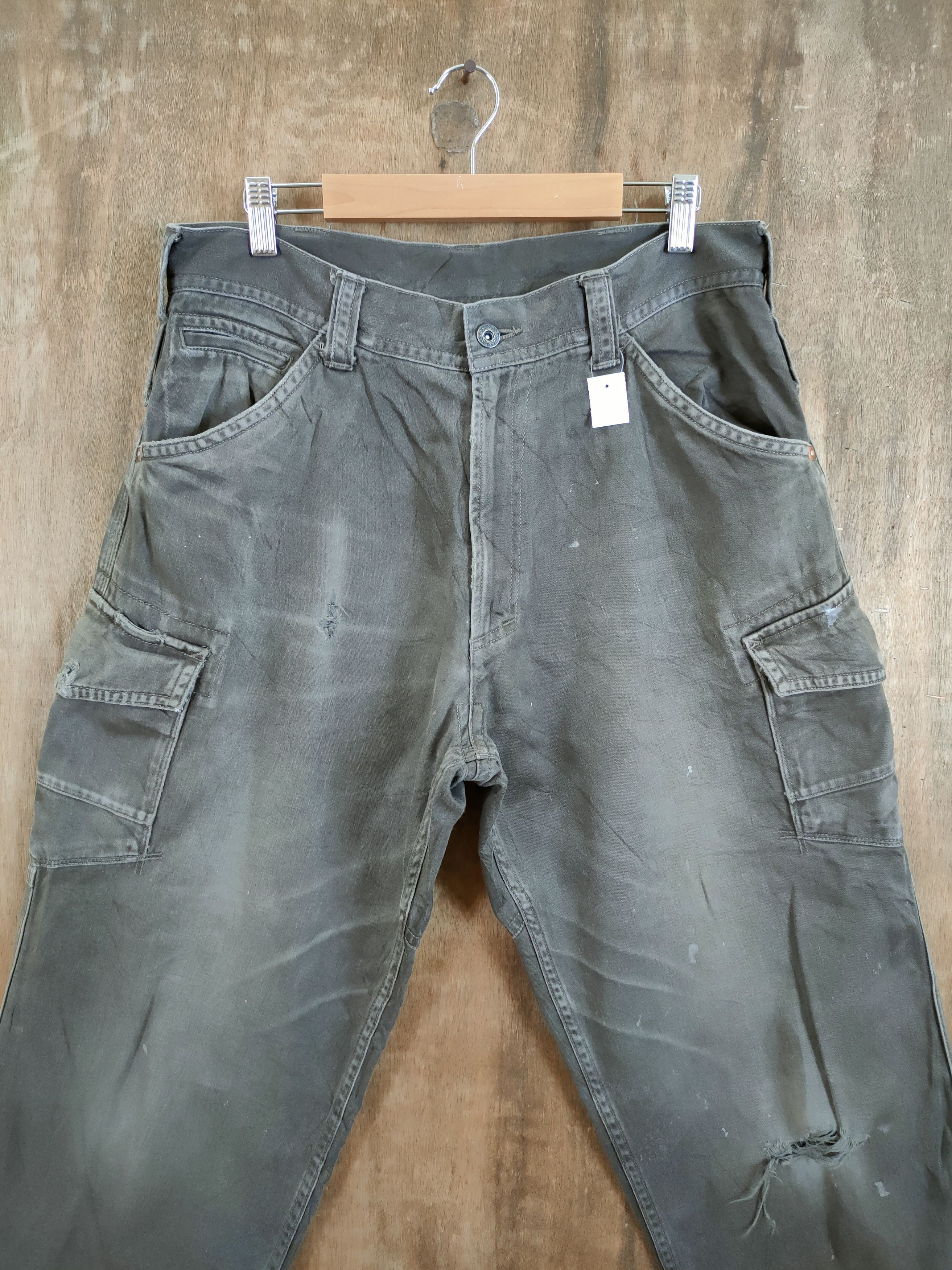 Japanese Brand Vice United distressed multipocket cargo pants #46-838 Size US 33 - 4 Thumbnail