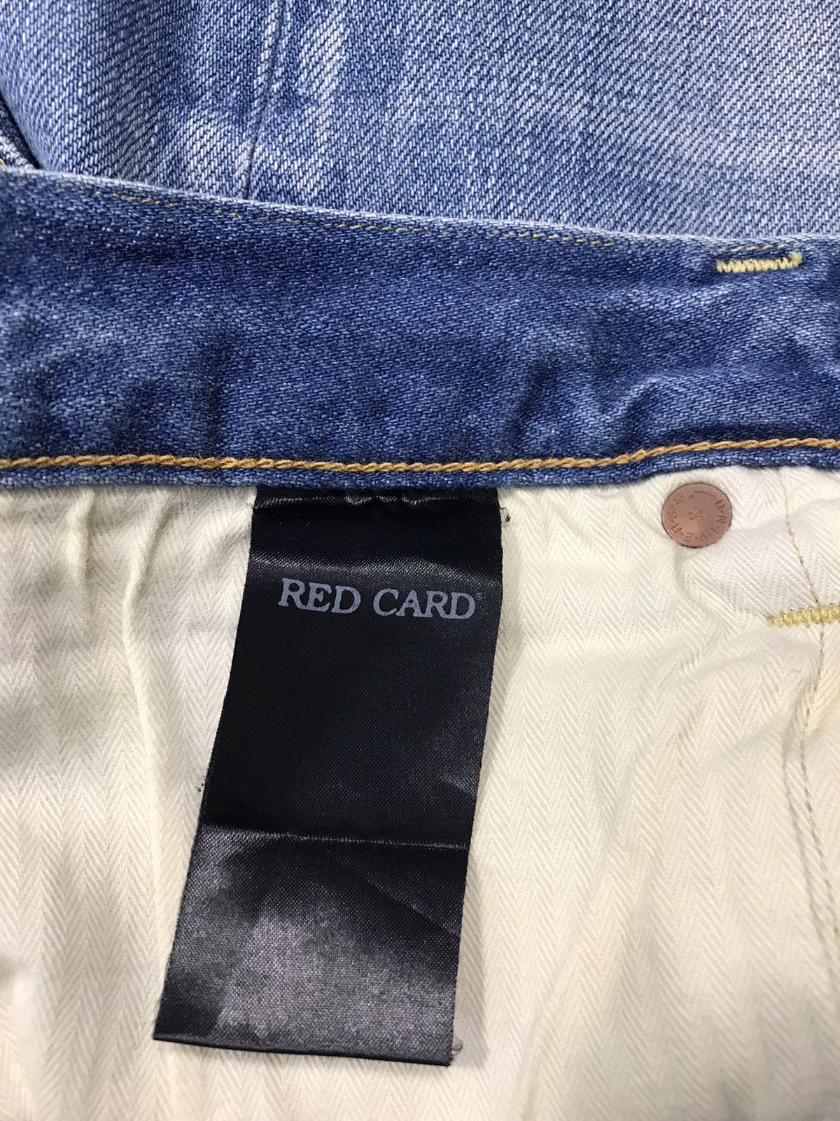 Japanese Brand Vintage Red Card Light Wash Bucket Back Denim Jeans Size US 32 / EU 48 - 16 Thumbnail