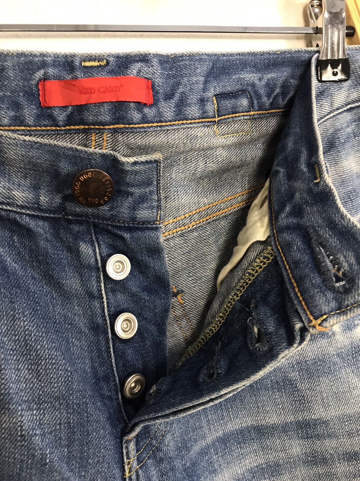 Japanese Brand Vintage Red Card Light Wash Bucket Back Denim Jeans Size US 32 / EU 48 - 10 Thumbnail
